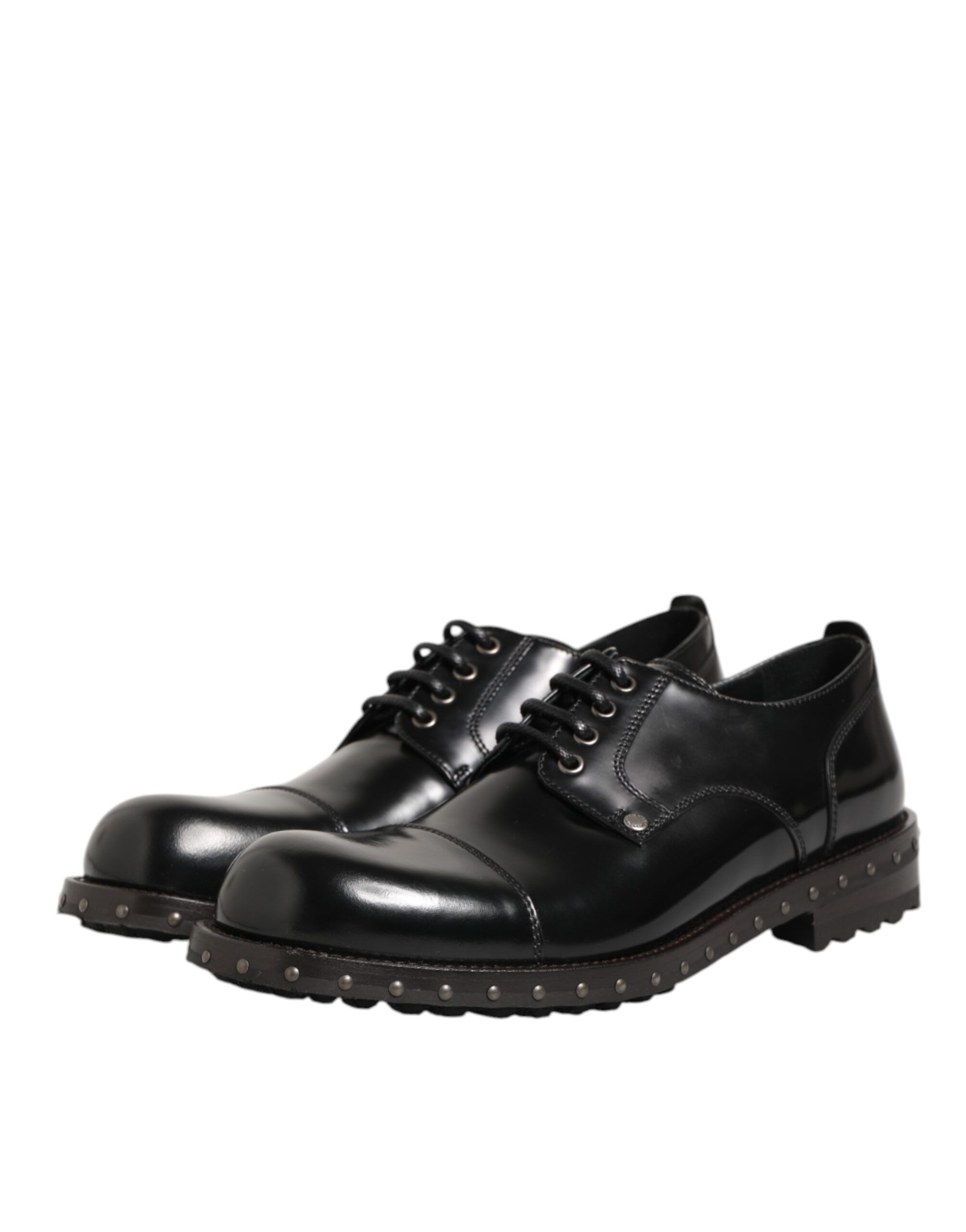 Leather Studded Men Formal Derby Men's Shoes - Dolce & Gabbana - Modalova