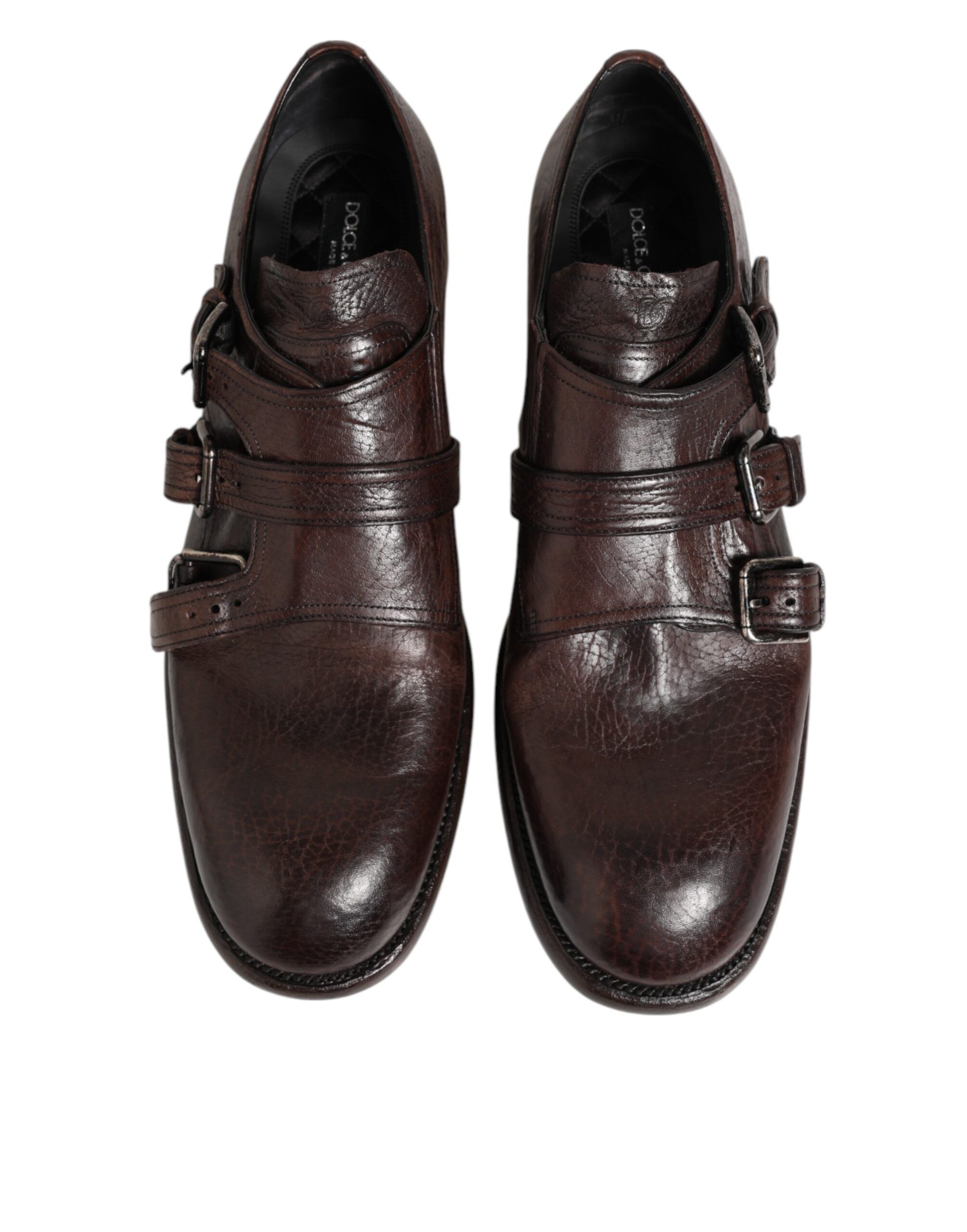 Leather Monk Strap Formal Derby Men's Shoes - Dolce & Gabbana - Modalova