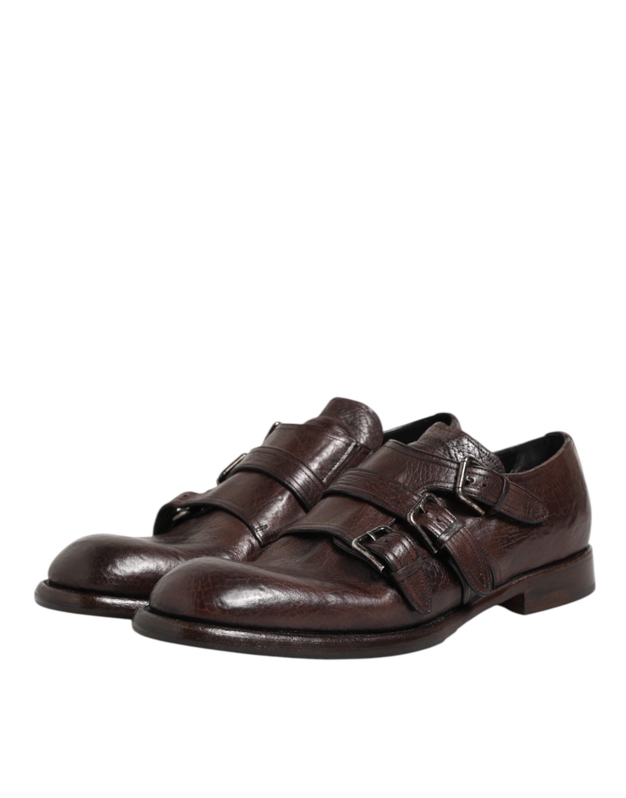 Leather Monk Strap Formal Derby Men's Shoes - Dolce & Gabbana - Modalova