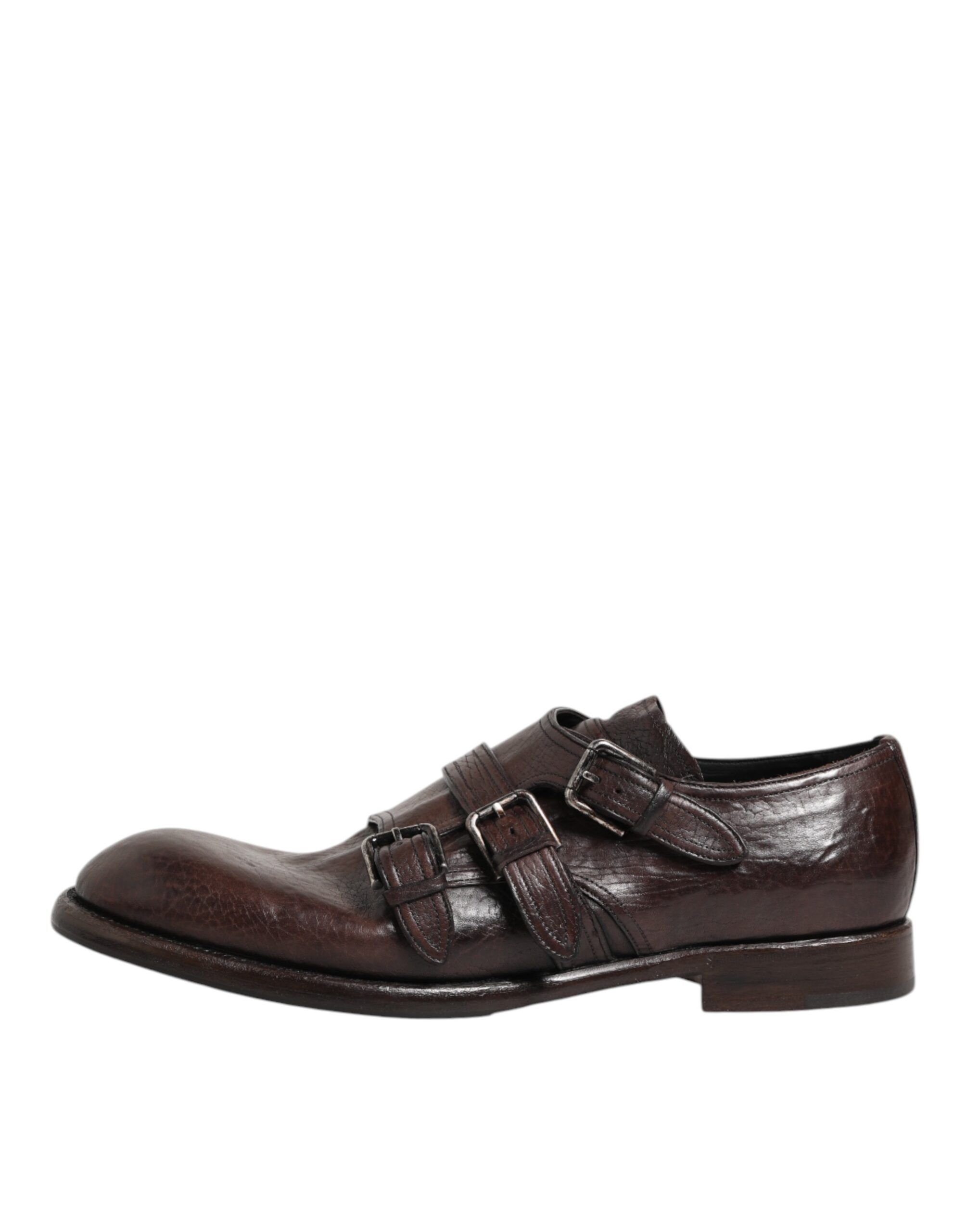 Leather Monk Strap Formal Derby Men's Shoes - Dolce & Gabbana - Modalova