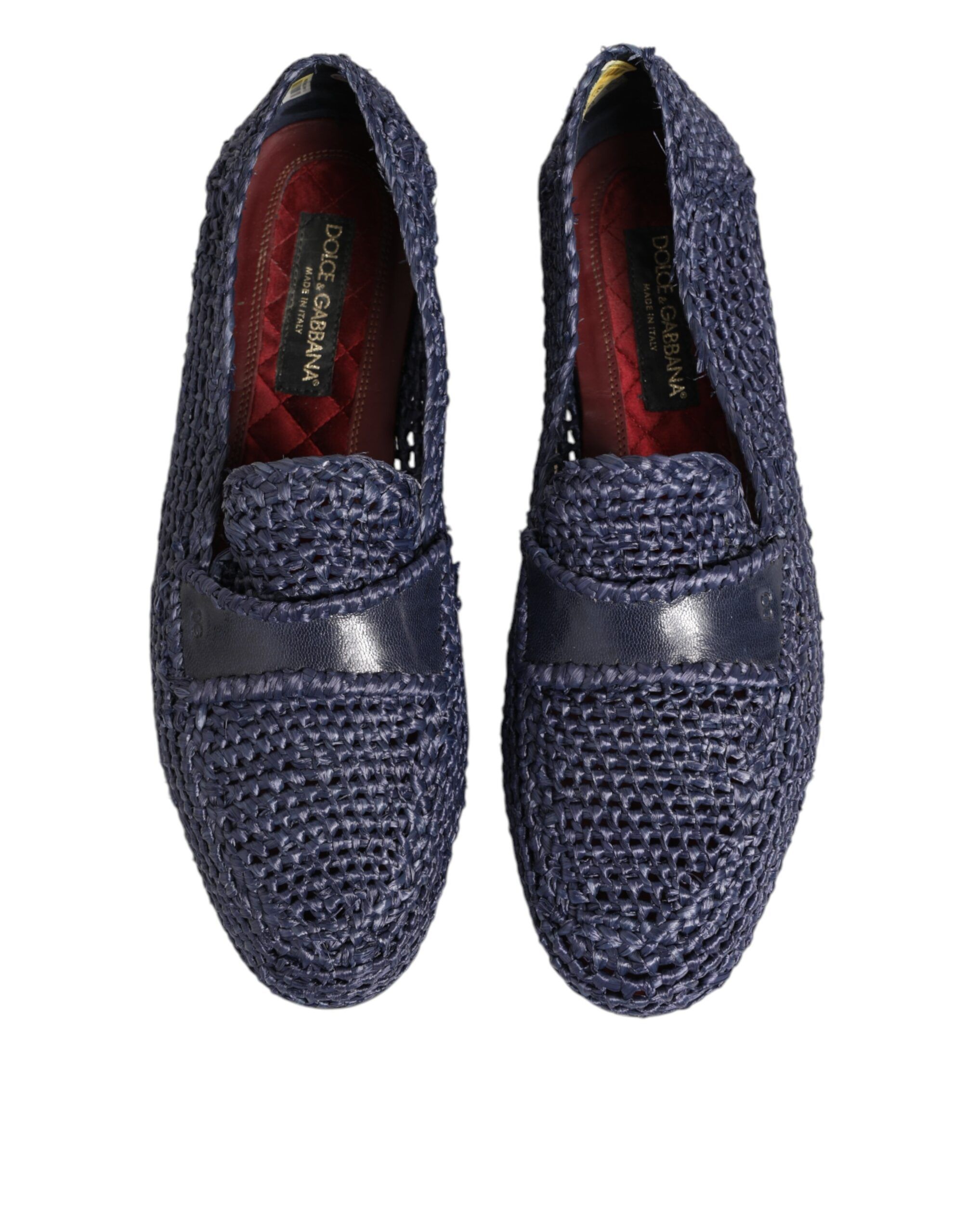 Woven Leather Slip On Loafers Men Men's Shoes (Pre-Owned) - Dolce & Gabbana - Modalova
