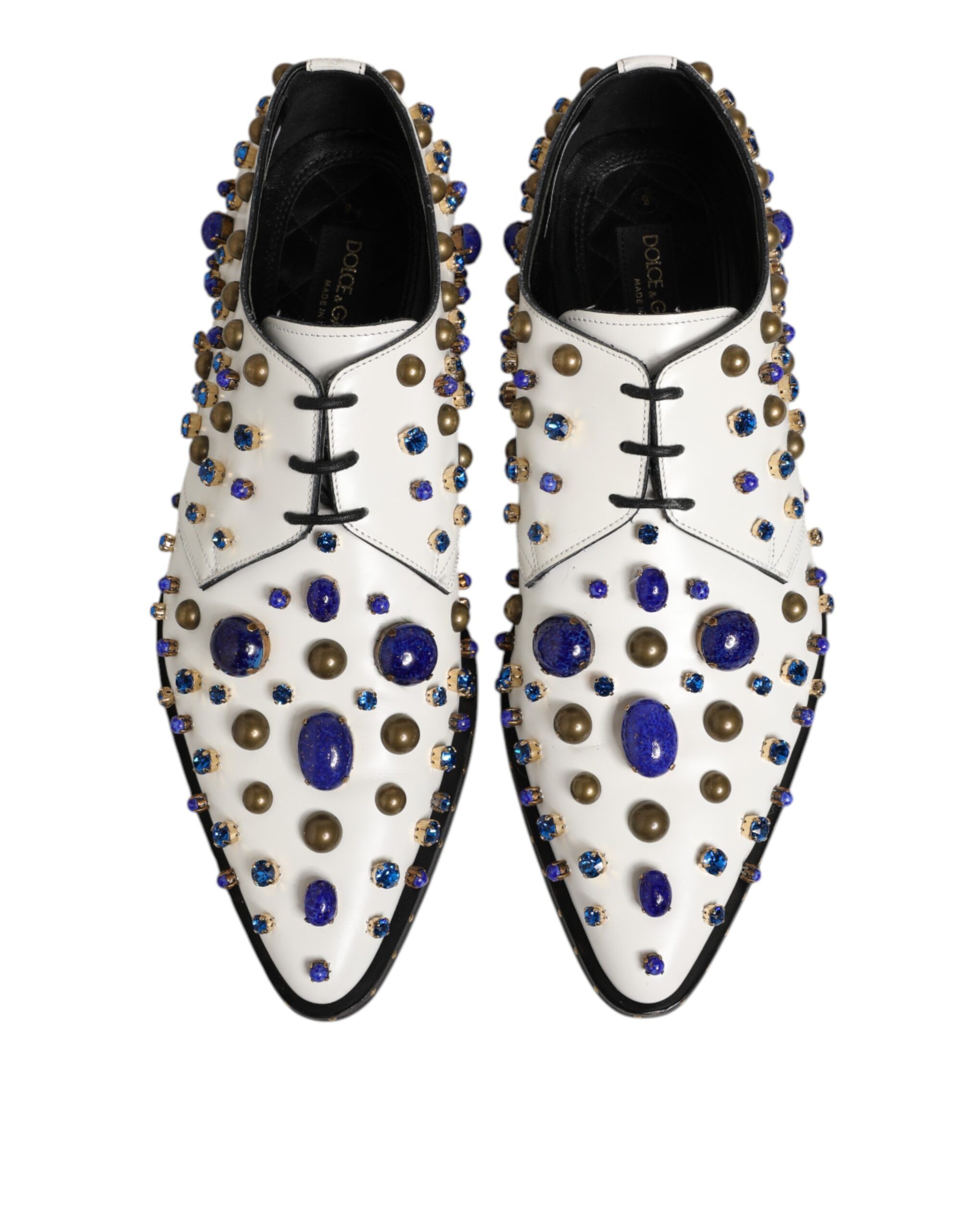 Leather Crystals Embellished Dress Men's Shoes (Pre-Owned) - Dolce & Gabbana - Modalova