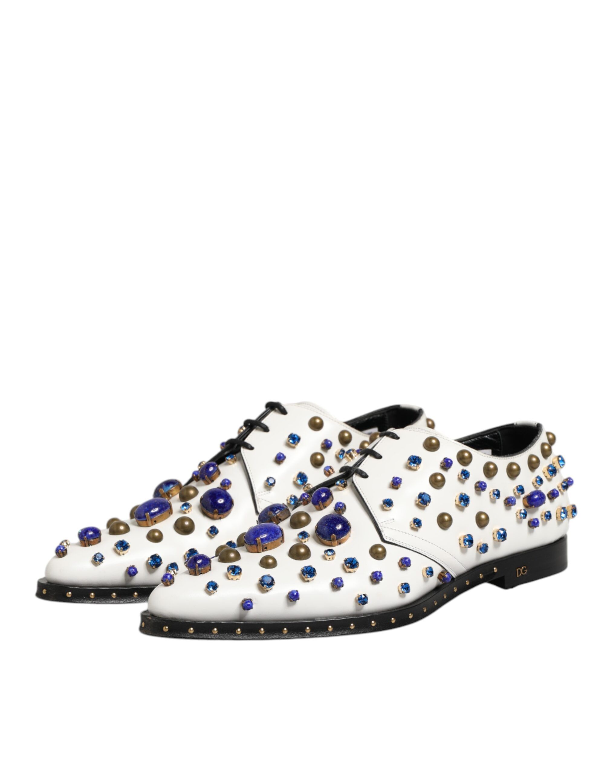 Leather Crystals Embellished Dress Men's Shoes (Pre-Owned) - Dolce & Gabbana - Modalova
