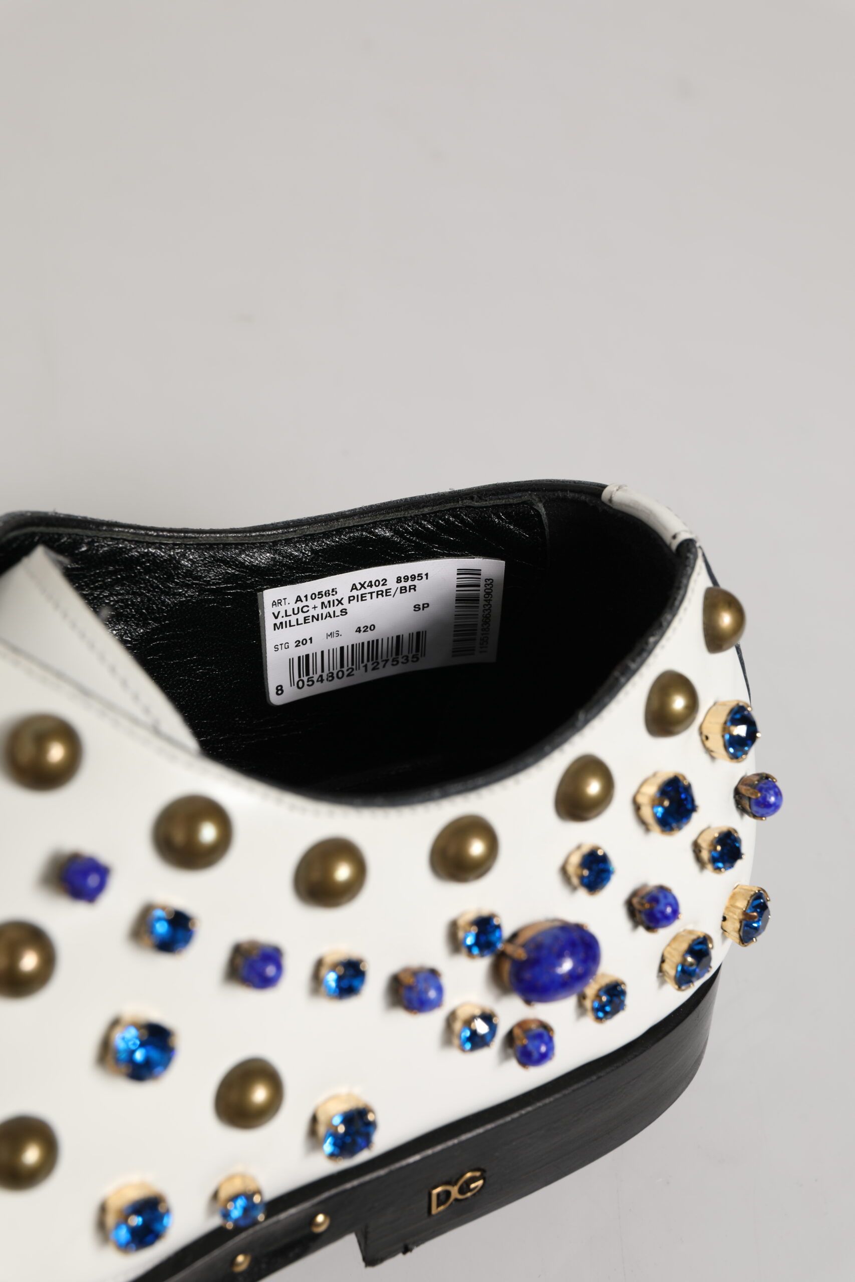 Leather Crystals Embellished Dress Men's Shoes (Pre-Owned) - Dolce & Gabbana - Modalova