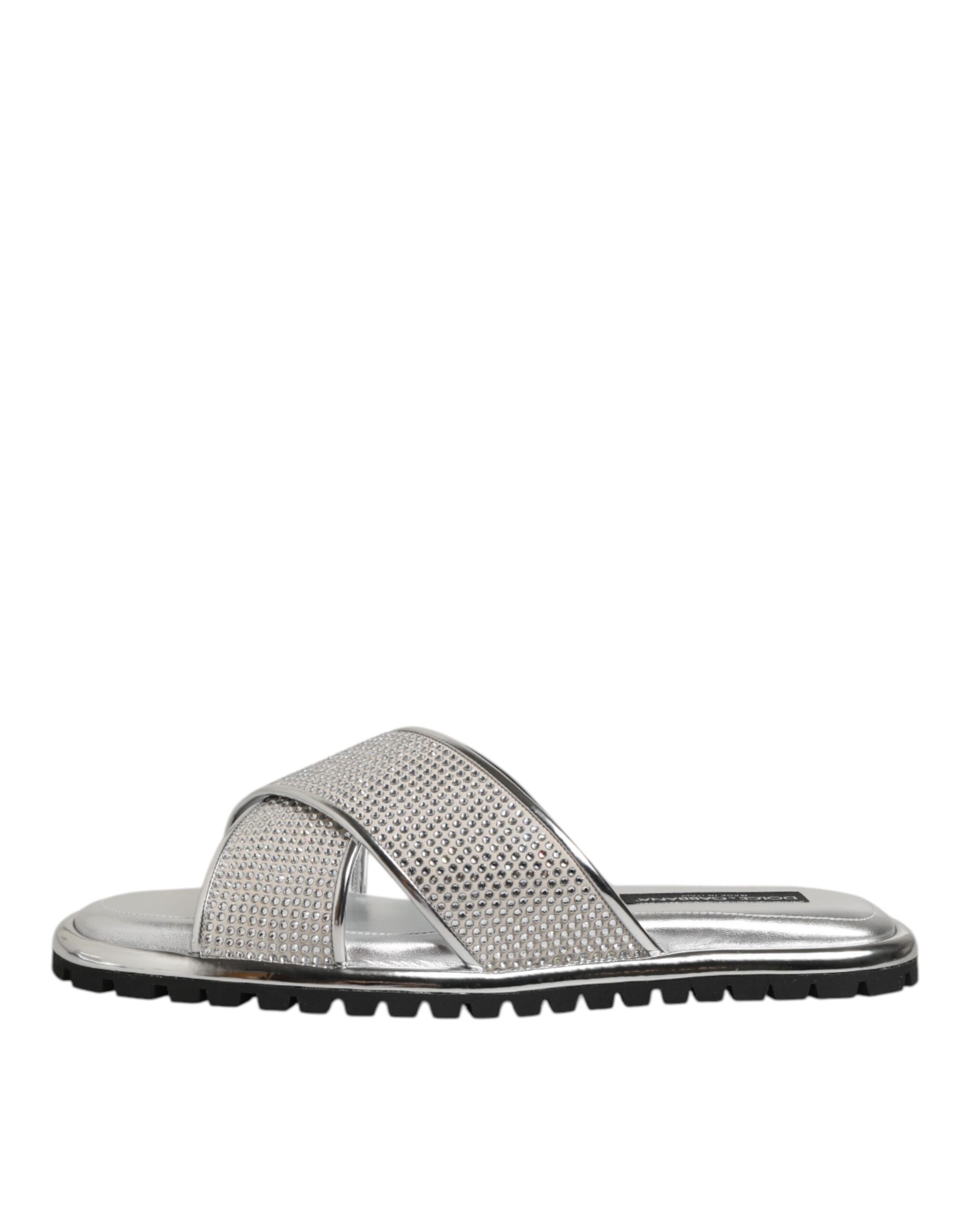 Strass Slides Flats Slippers Men's Shoes - Dolce & Gabbana - Modalova