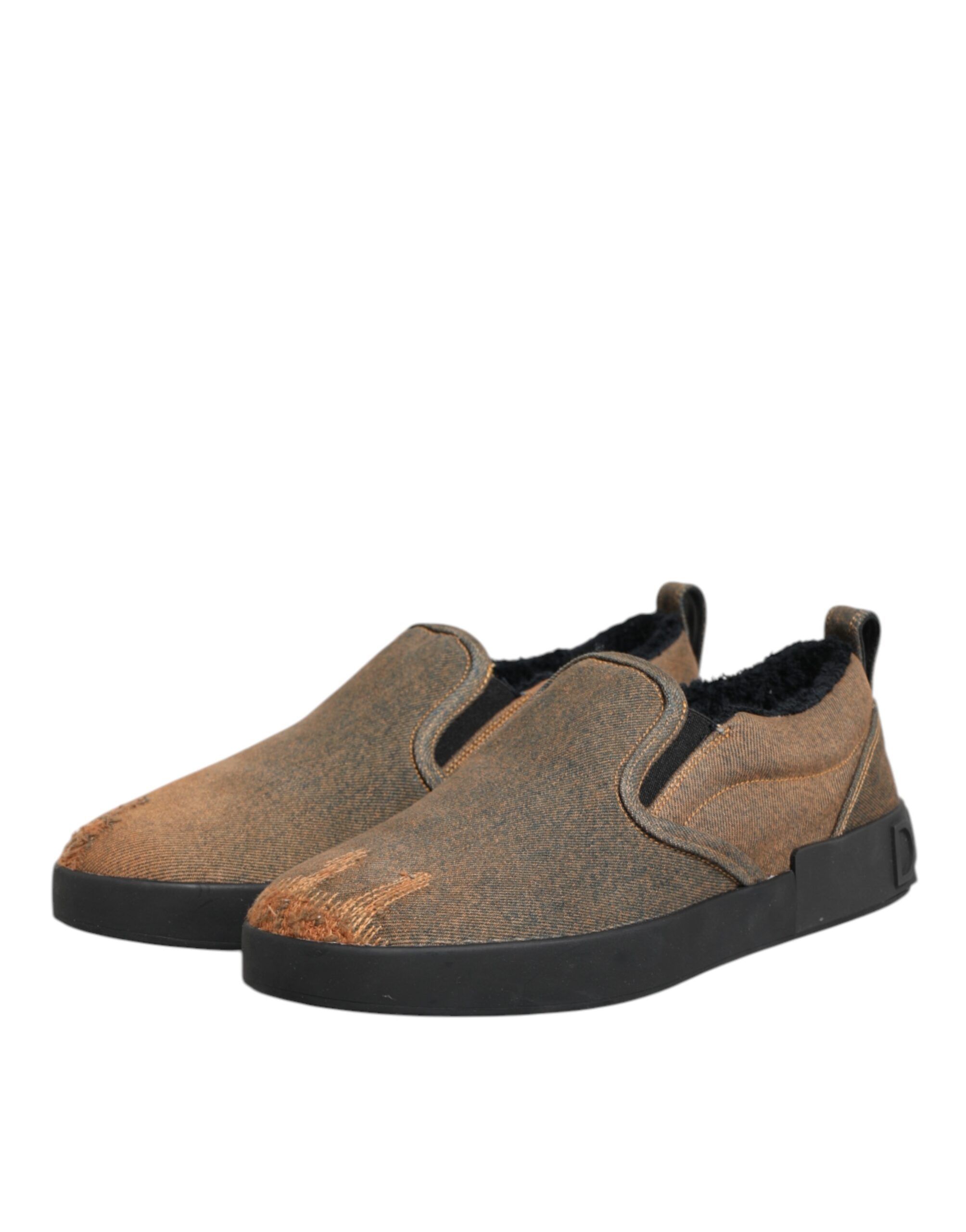 Cotton Low Top Slip On Sneakers Men's Shoes - Dolce & Gabbana - Modalova