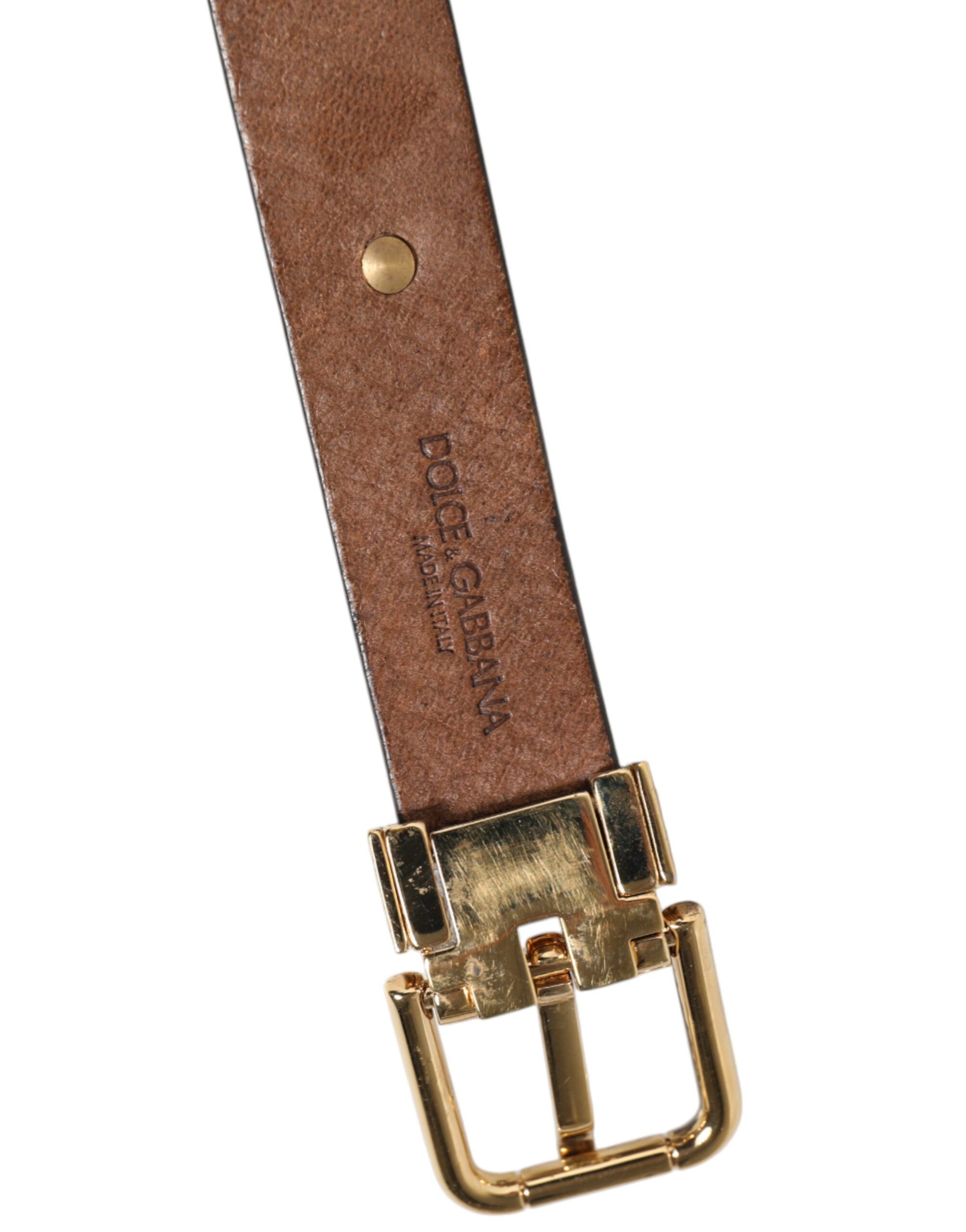 Leather Gold Silver Coin Buckle Men's Belt - Dolce & Gabbana - Modalova
