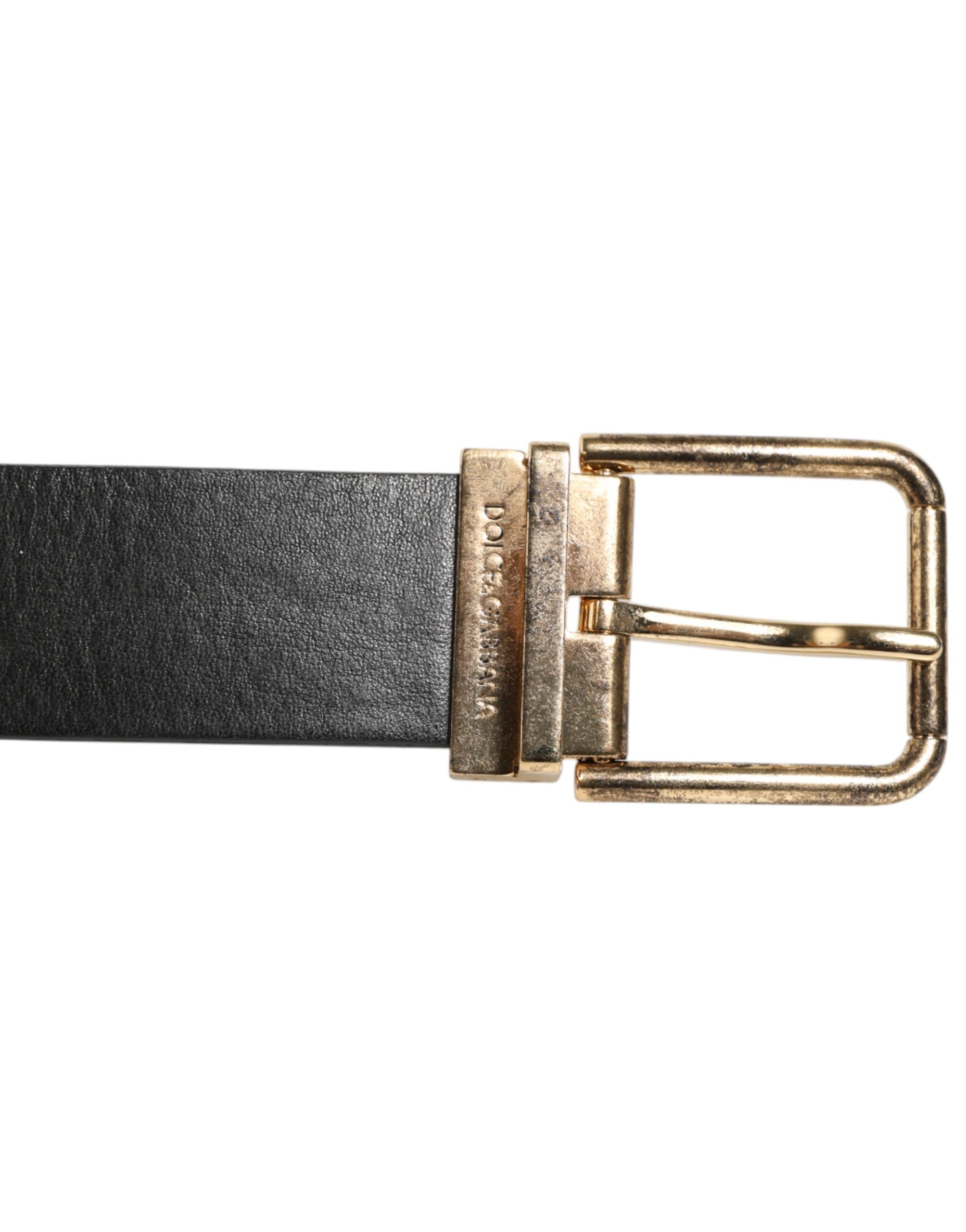 Leather Gold Silver Coin Buckle Men's Belt - Dolce & Gabbana - Modalova
