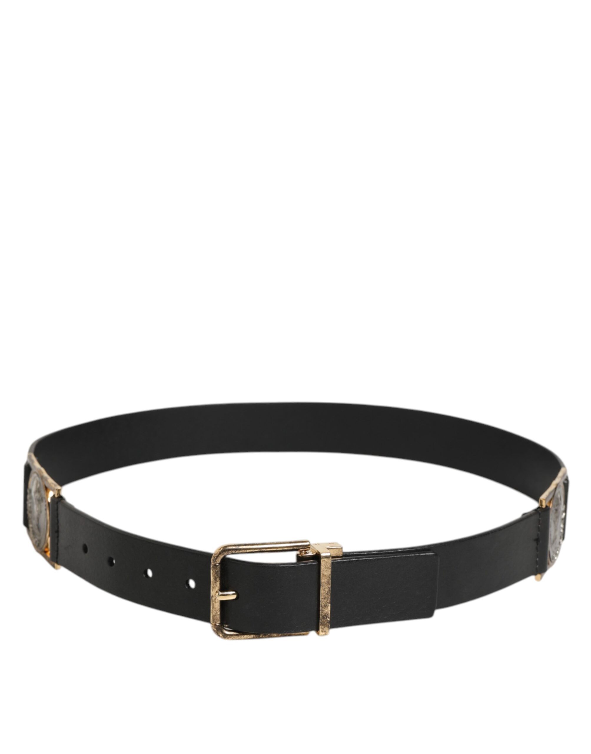 Leather Gold Silver Coin Buckle Men's Belt - Dolce & Gabbana - Modalova