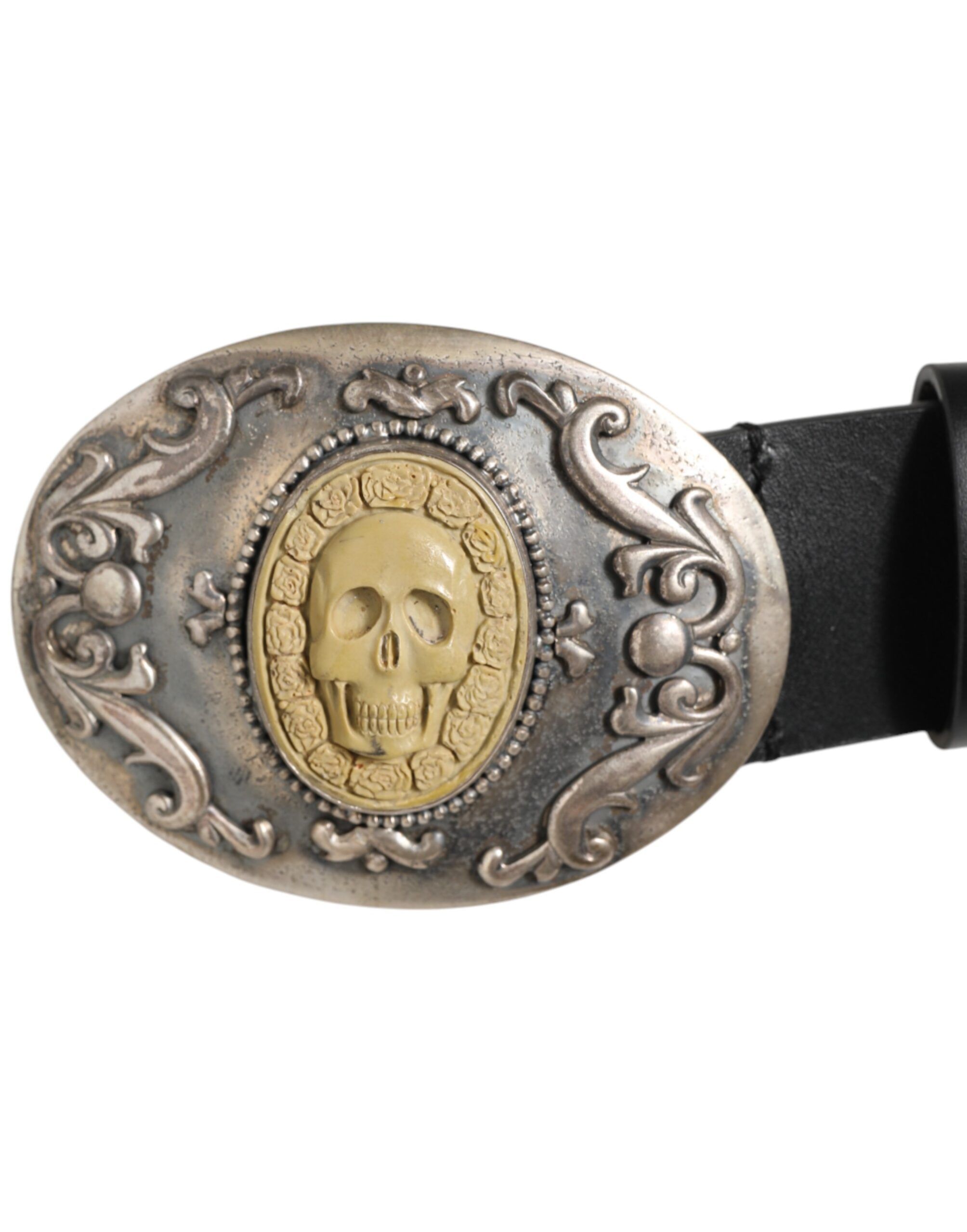 Leather Ornate Metal Buckle Men Men's Belt - Dolce & Gabbana - Modalova