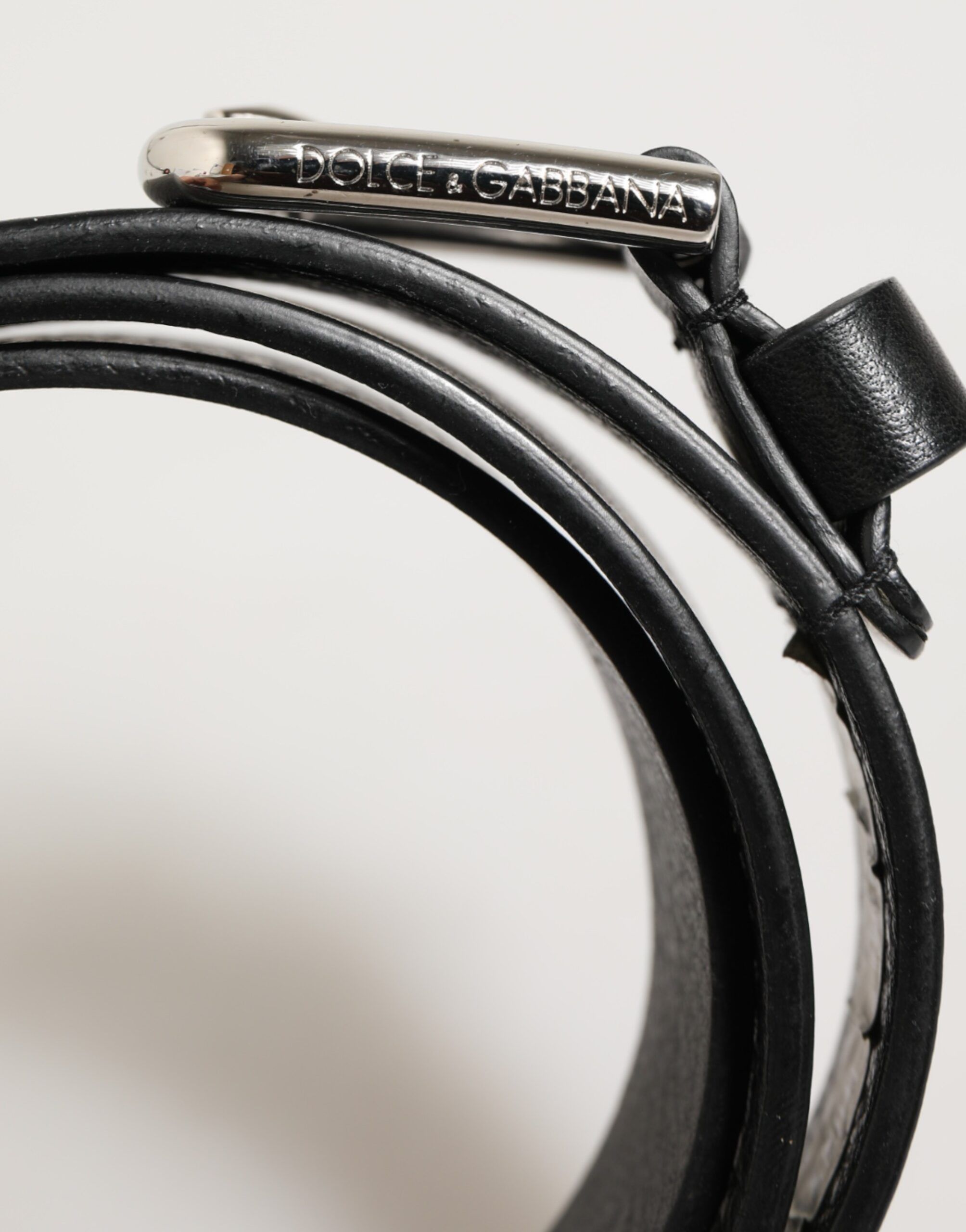 Leather Classic Metal Logo Buckle Men's Belt - Dolce & Gabbana - Modalova