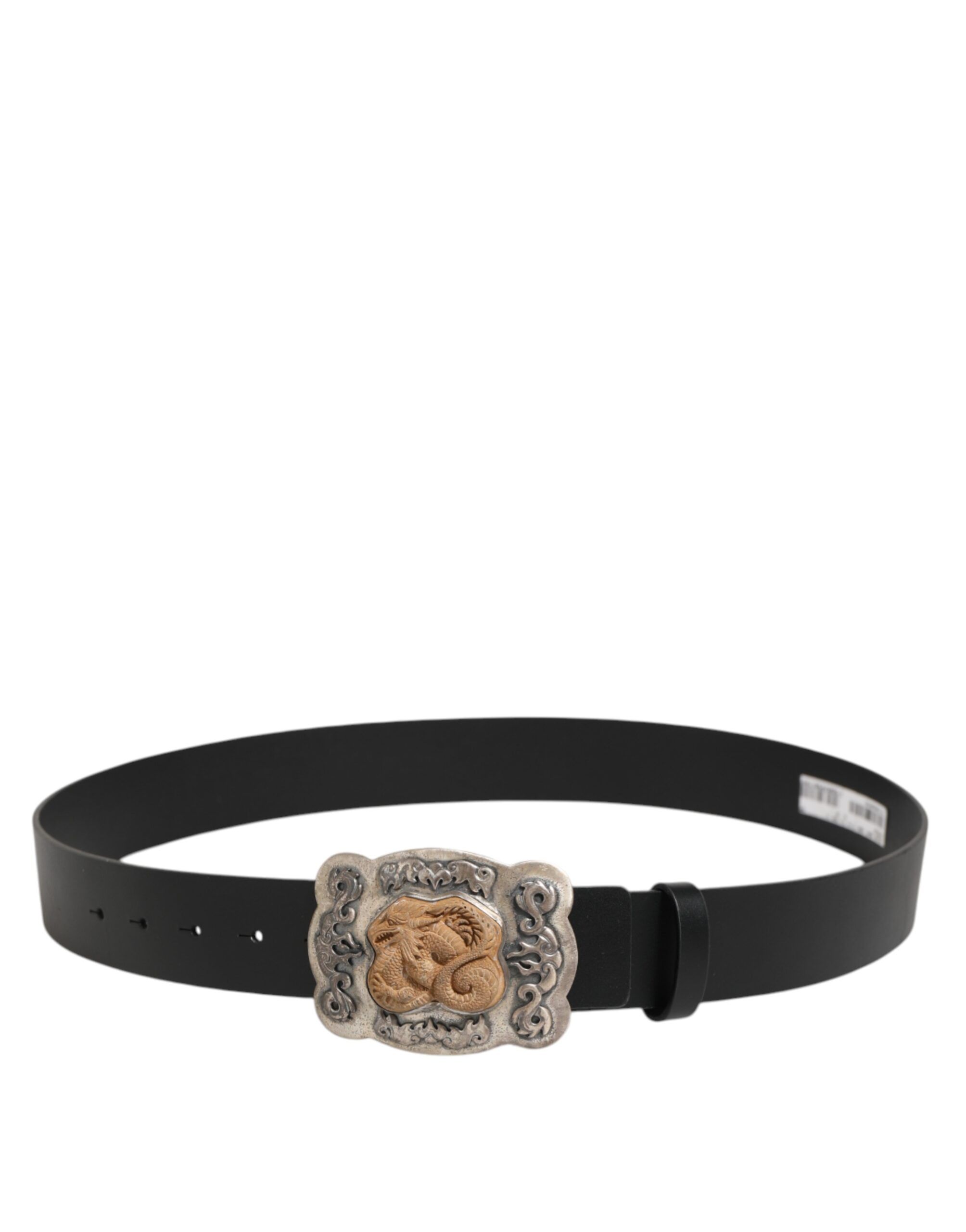 Leather Gothic Dragon Metal Buckle Men's Belt - Dolce & Gabbana - Modalova