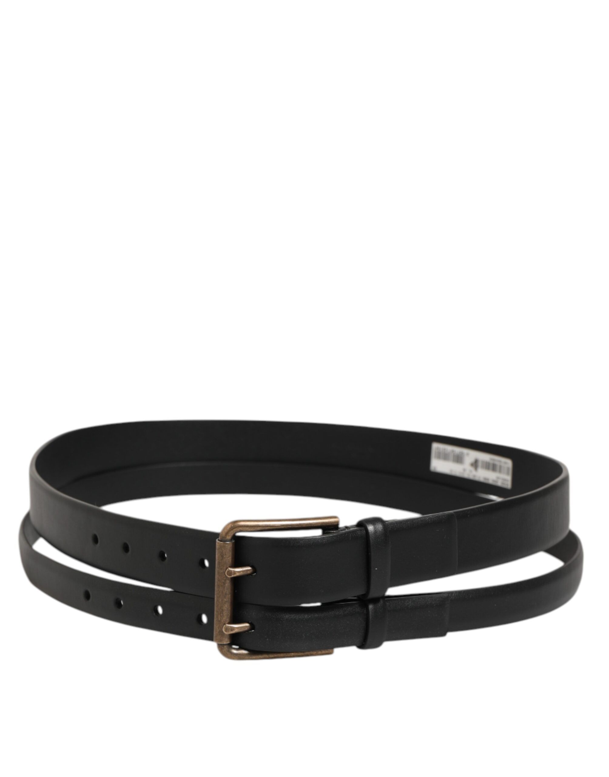 Double Strap Leather Brass Buckle Men's Belt - Dolce & Gabbana - Modalova