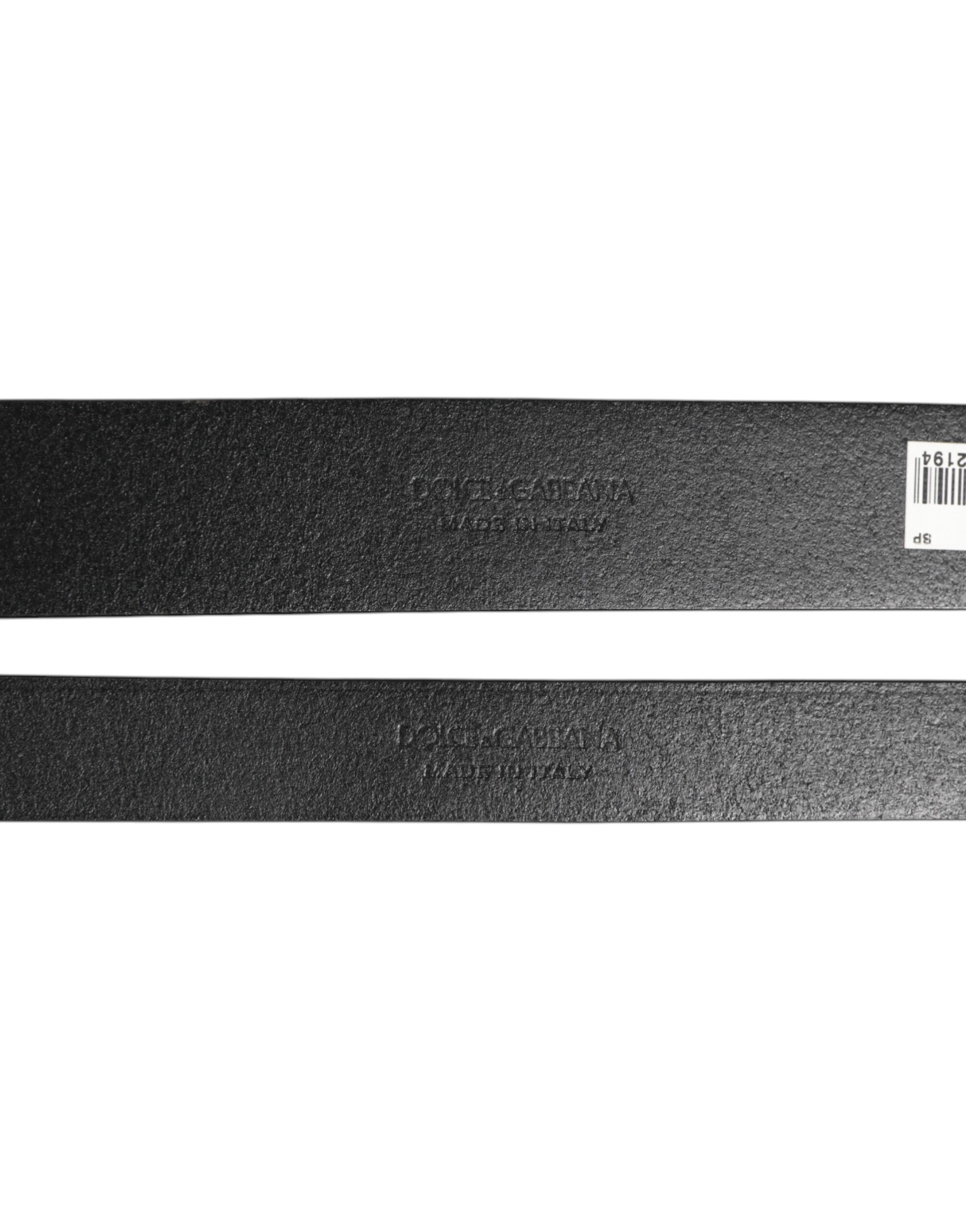 Double Strap Leather Brass Buckle Men's Belt - Dolce & Gabbana - Modalova