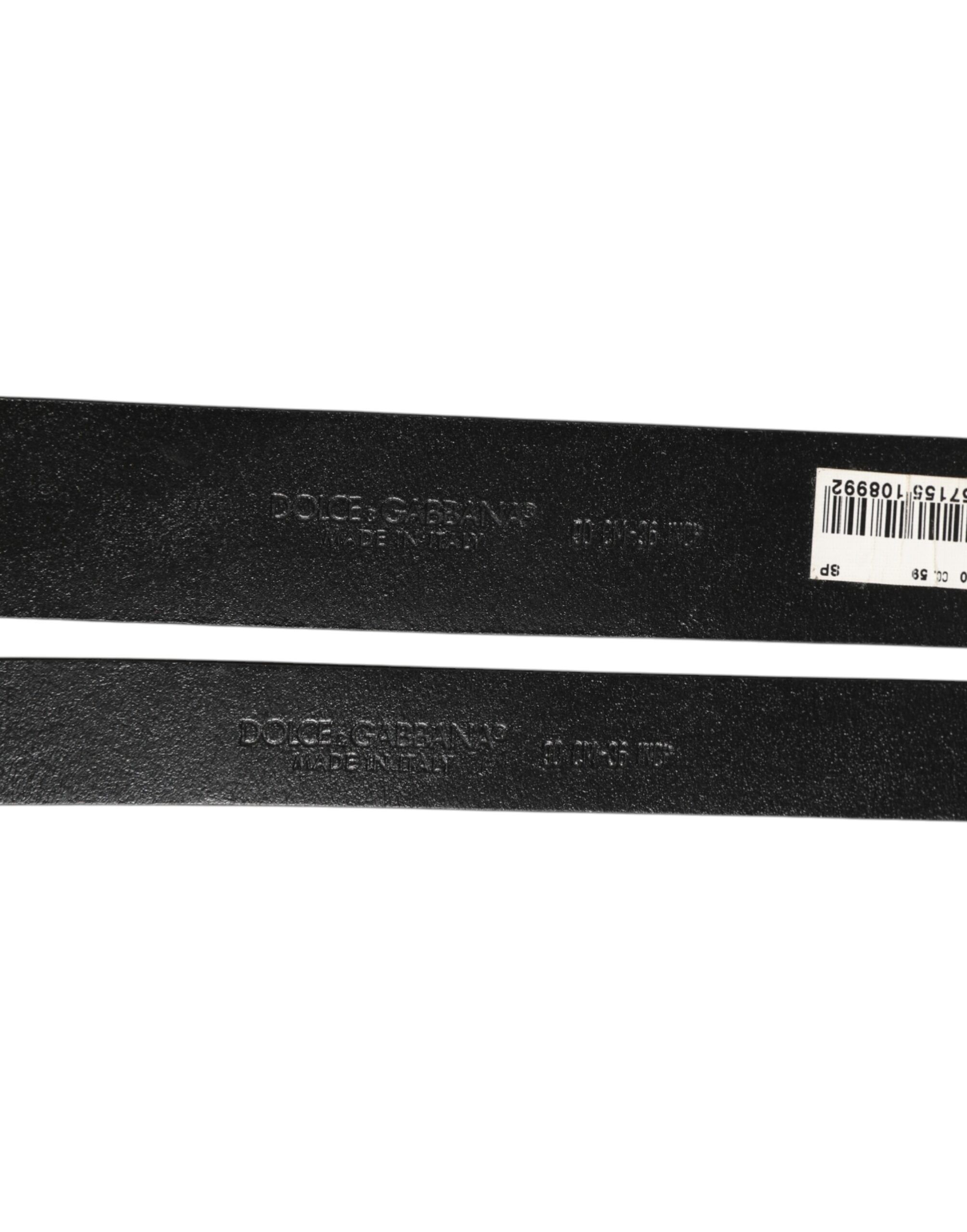 Double Strap Leather Silver Buckle Men's Belt - Dolce & Gabbana - Modalova