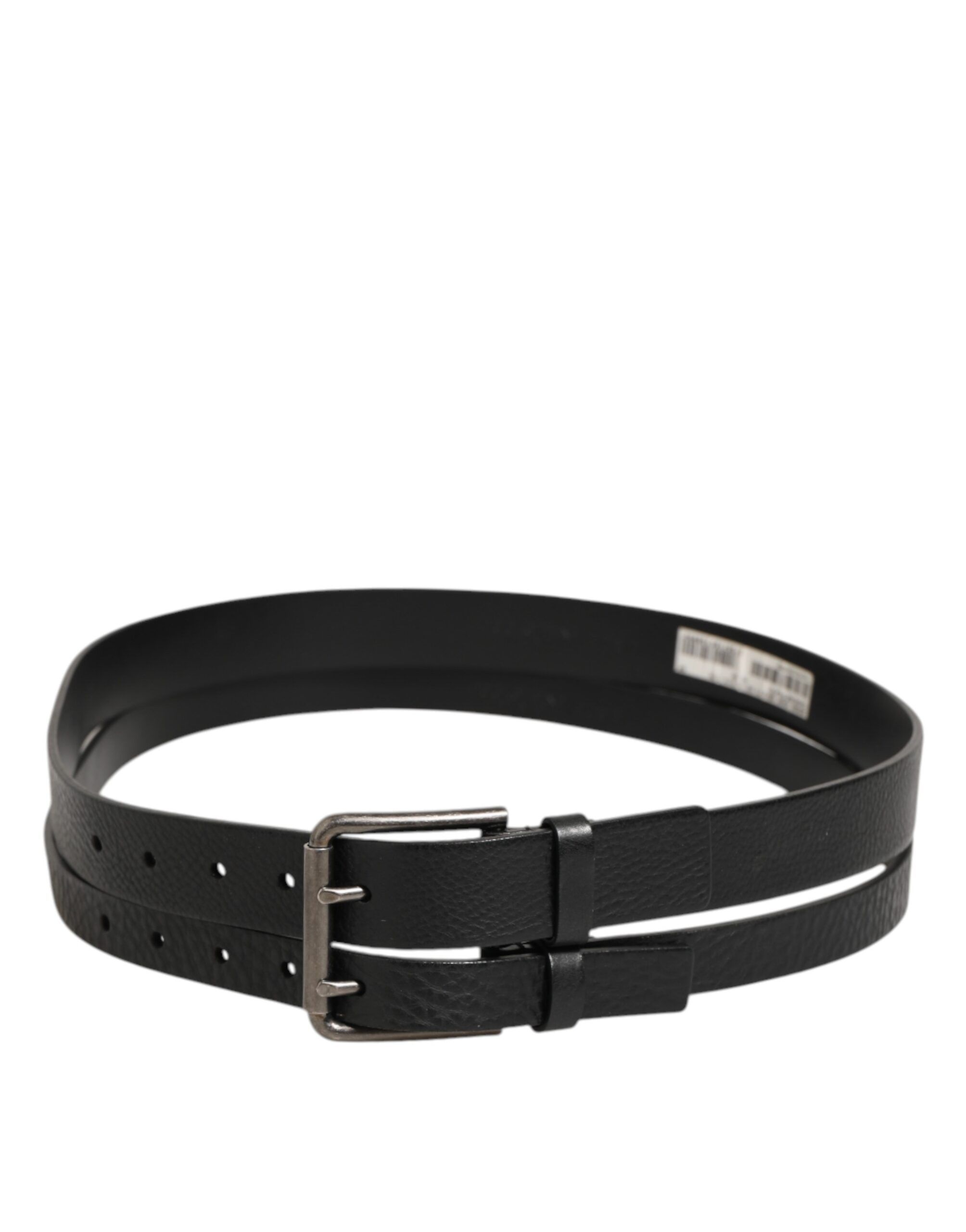Double Strap Leather Silver Buckle Men's Belt - Dolce & Gabbana - Modalova