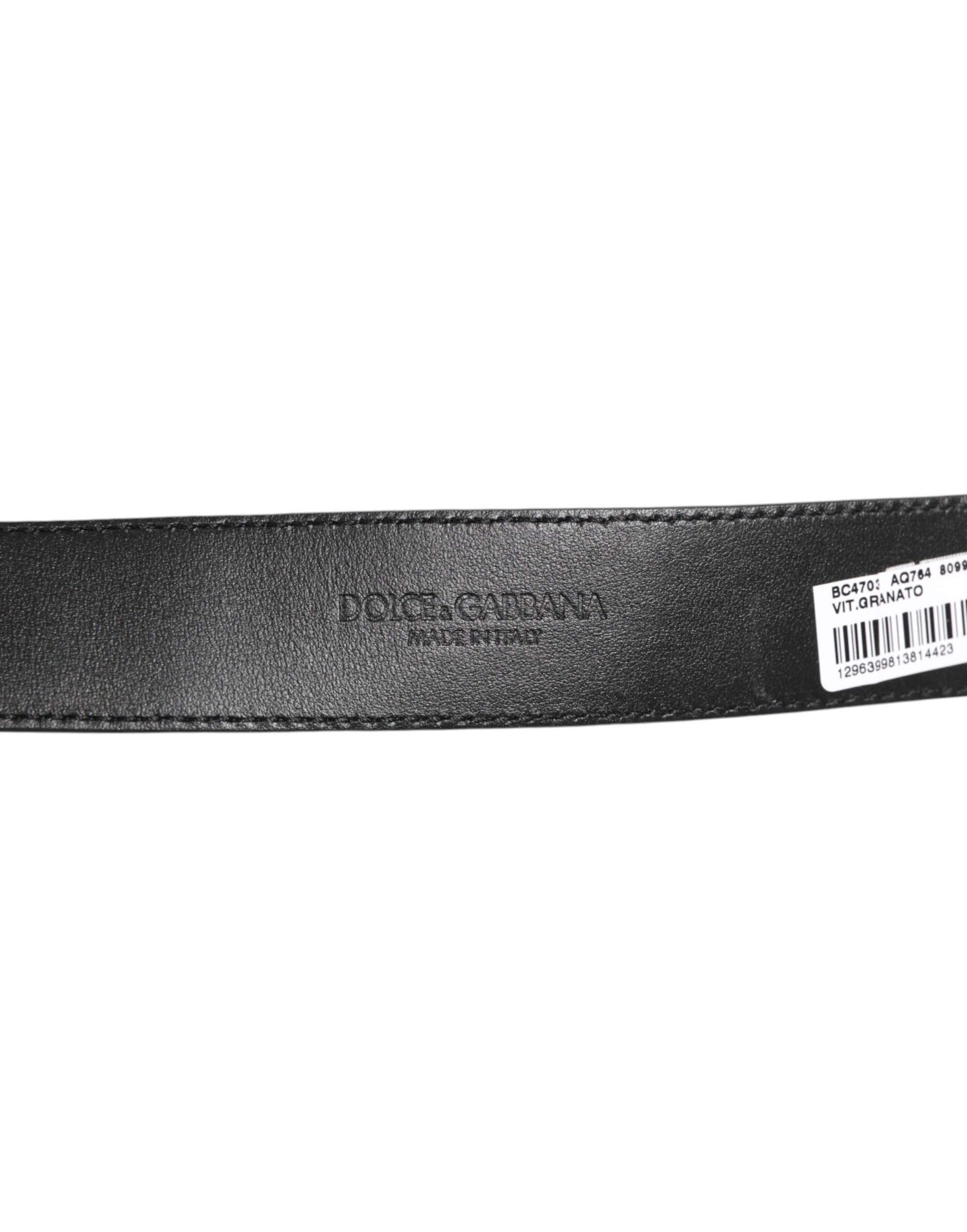 Leather Classic Metal Logo Buckle Men's Belt - Dolce & Gabbana - Modalova
