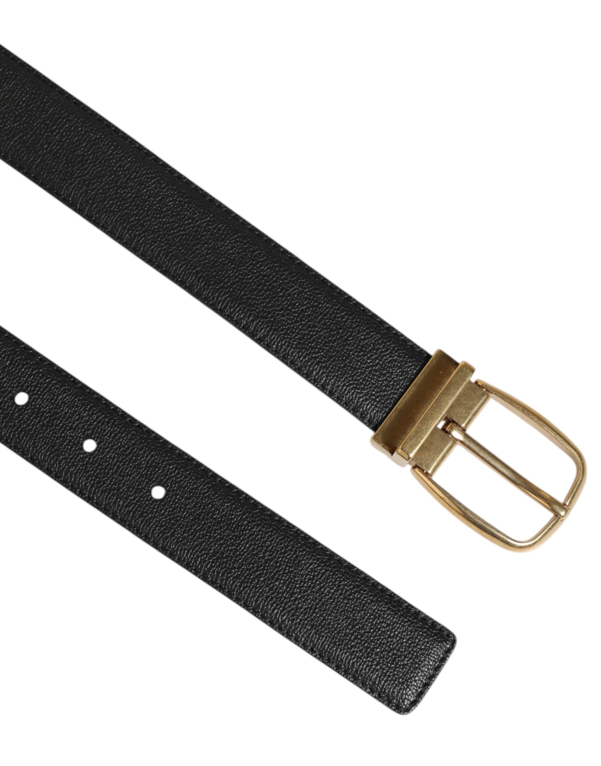 Leather Classic Metal Logo Buckle Men's Belt - Dolce & Gabbana - Modalova