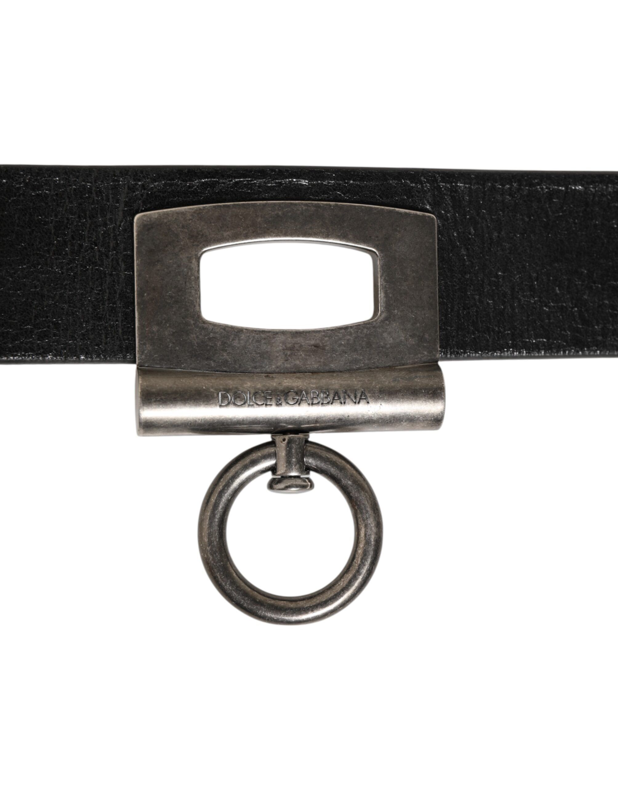 Leather Side Rings Brass Buckle Men's Belt - Dolce & Gabbana - Modalova