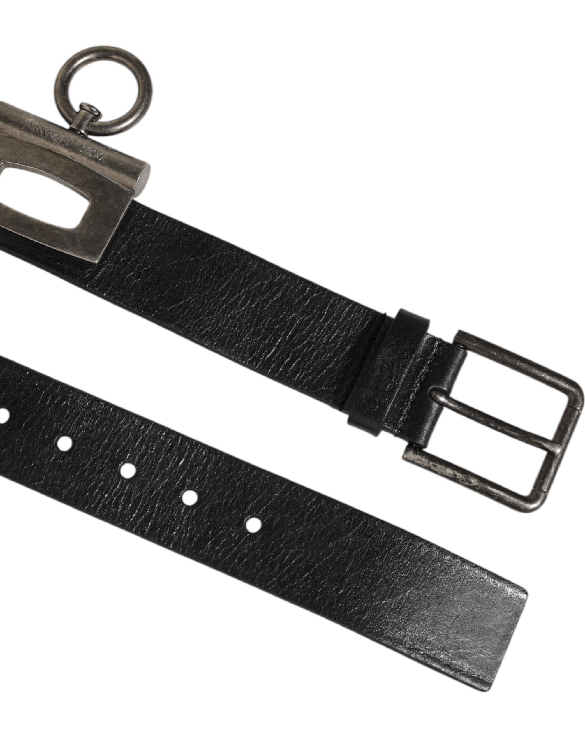 Leather Side Rings Brass Buckle Men's Belt - Dolce & Gabbana - Modalova