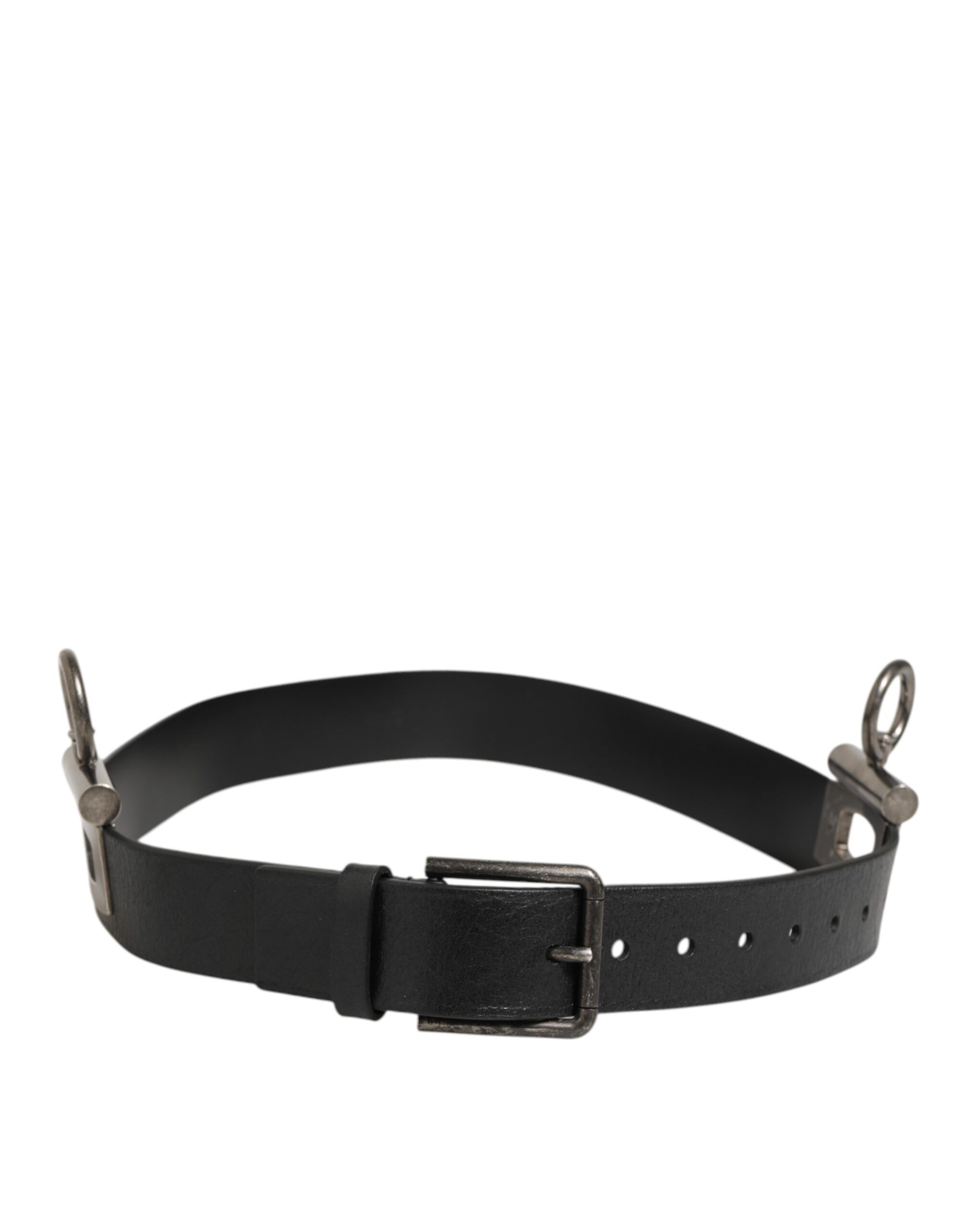 Leather Side Rings Brass Buckle Men's Belt - Dolce & Gabbana - Modalova