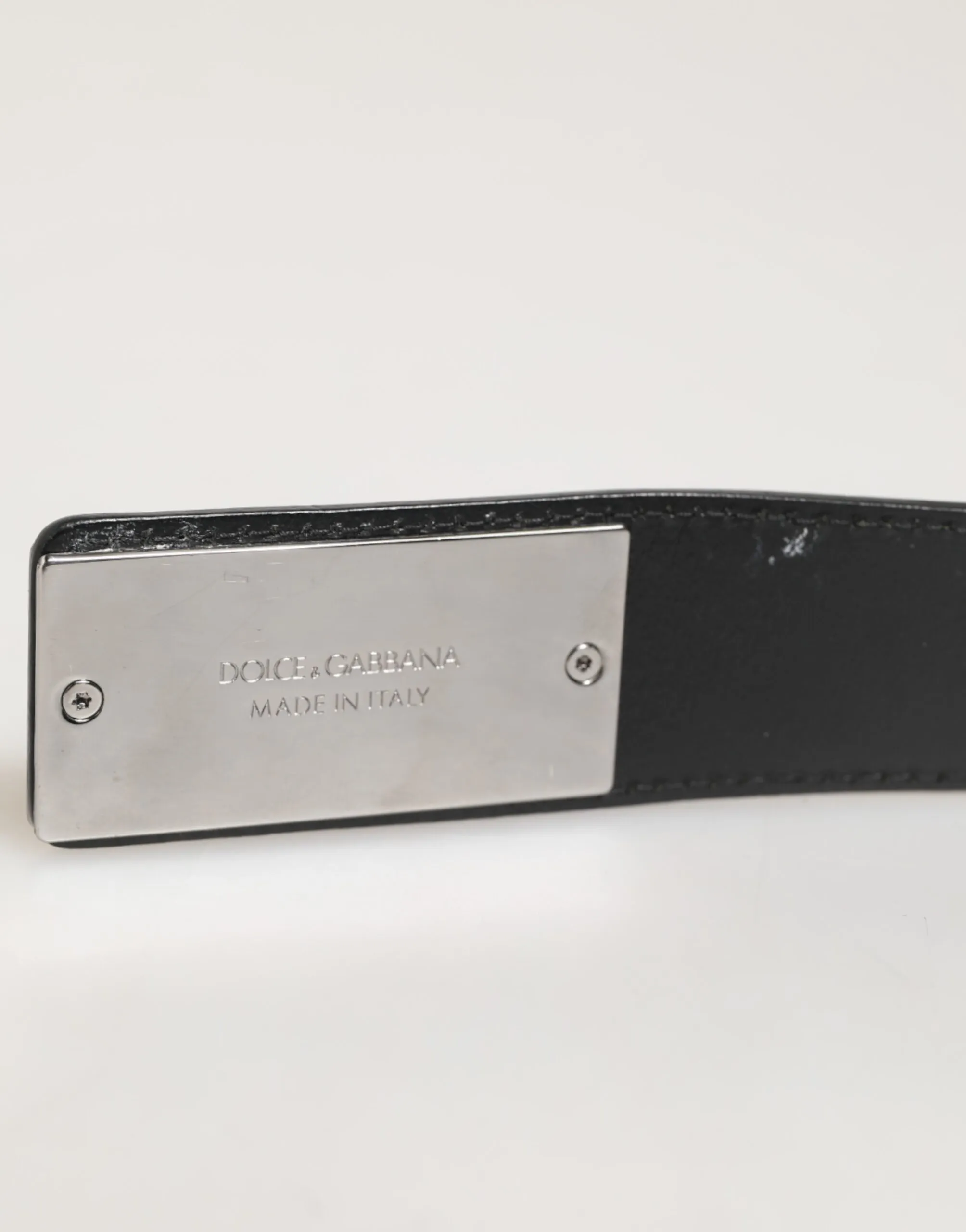 Leather Classic Metal Logo Buckle Men's Belt - Dolce & Gabbana - Modalova