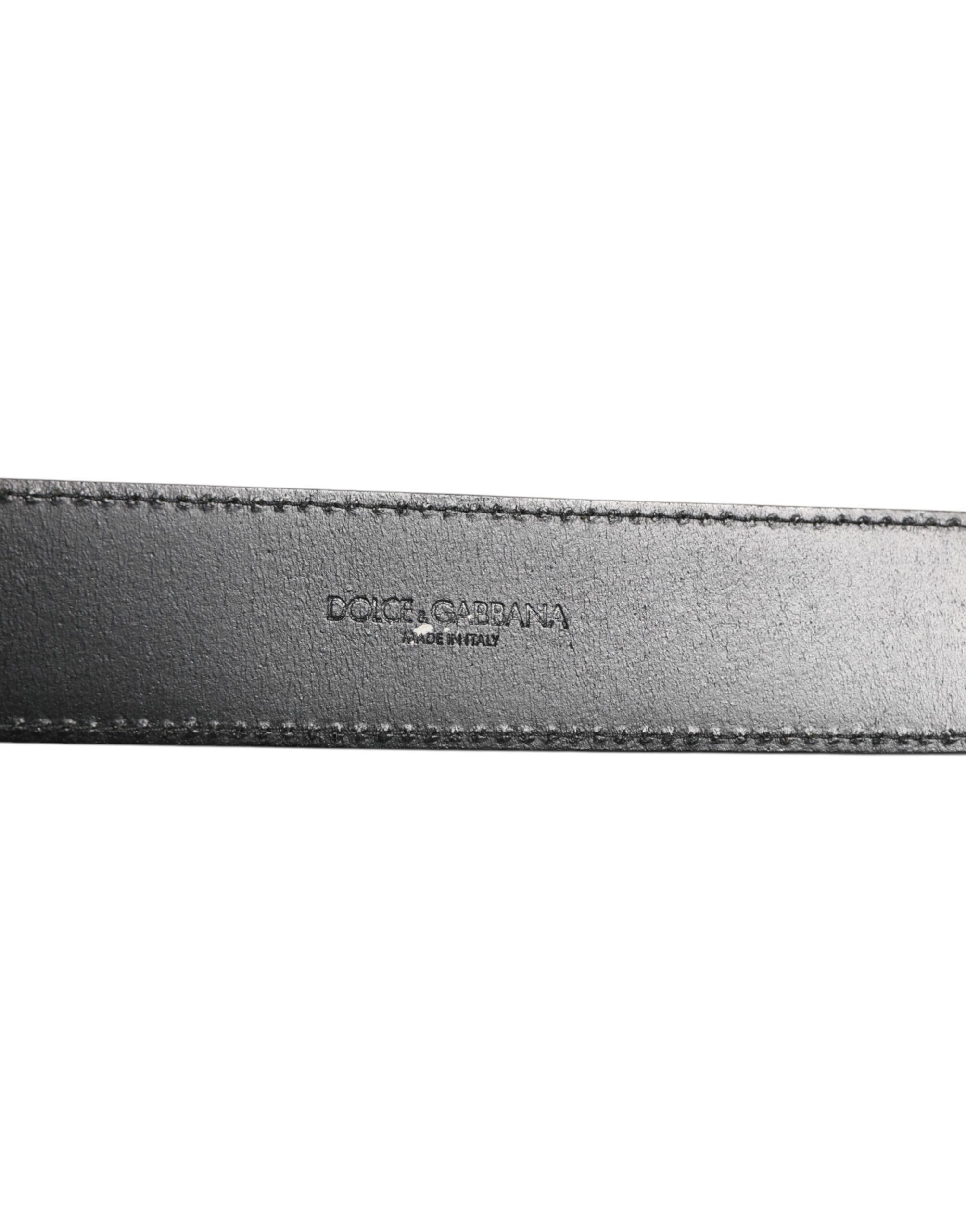 Leather Classic Metal Logo Buckle Men's Belt - Dolce & Gabbana - Modalova