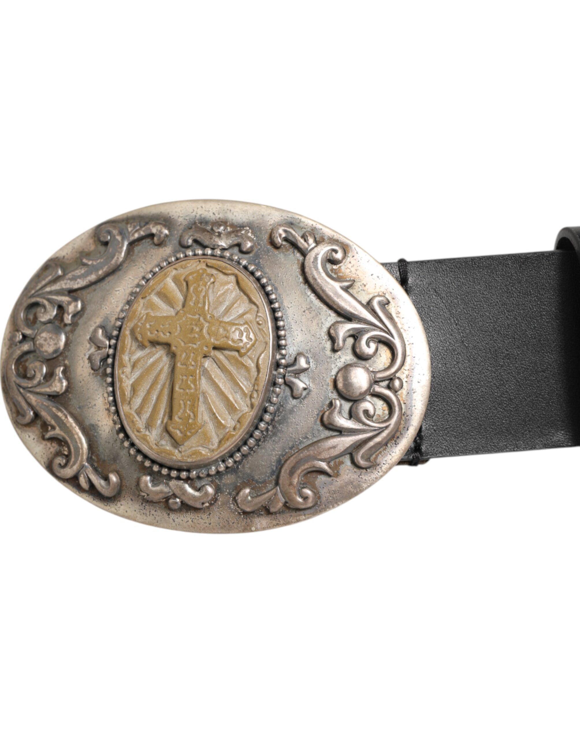 Leather Ornate Metal Buckle Men Men's Belt - Dolce & Gabbana - Modalova
