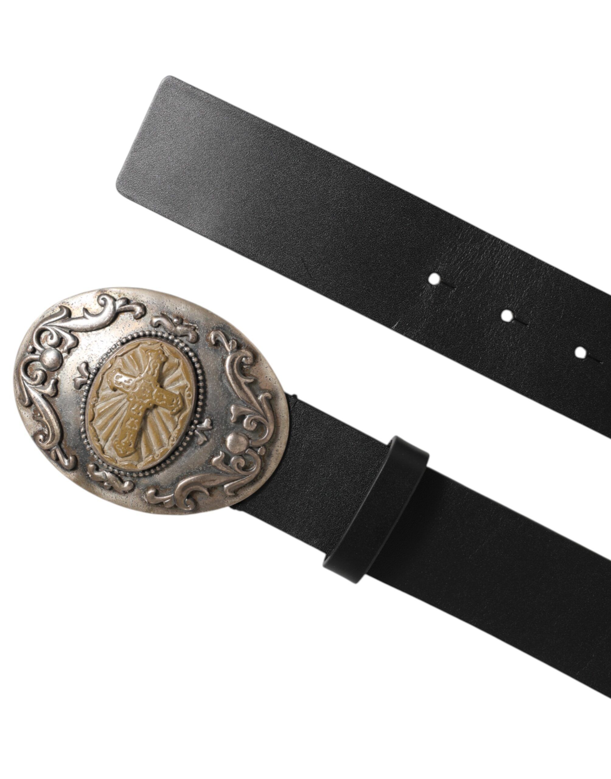 Leather Ornate Metal Buckle Men Men's Belt - Dolce & Gabbana - Modalova