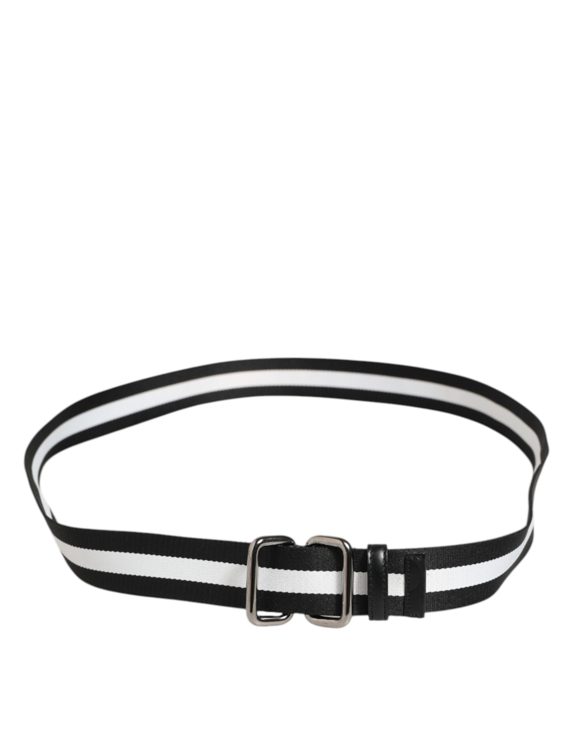 Black White Striped Metal Buckle Men Men's Belt - Dolce & Gabbana - Modalova