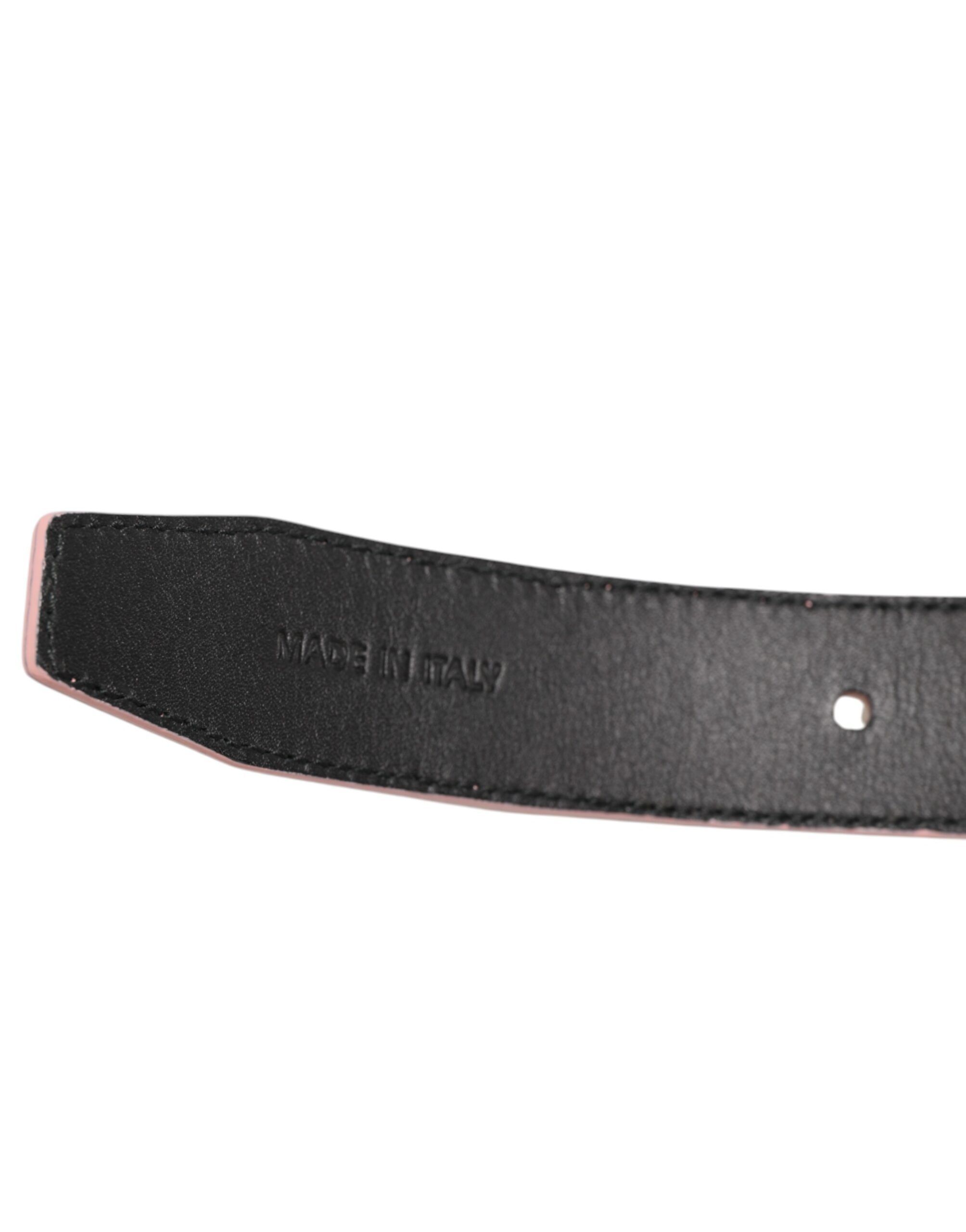 Leather Perforated Detailing Buckle Men's Belt - Dolce & Gabbana - Modalova