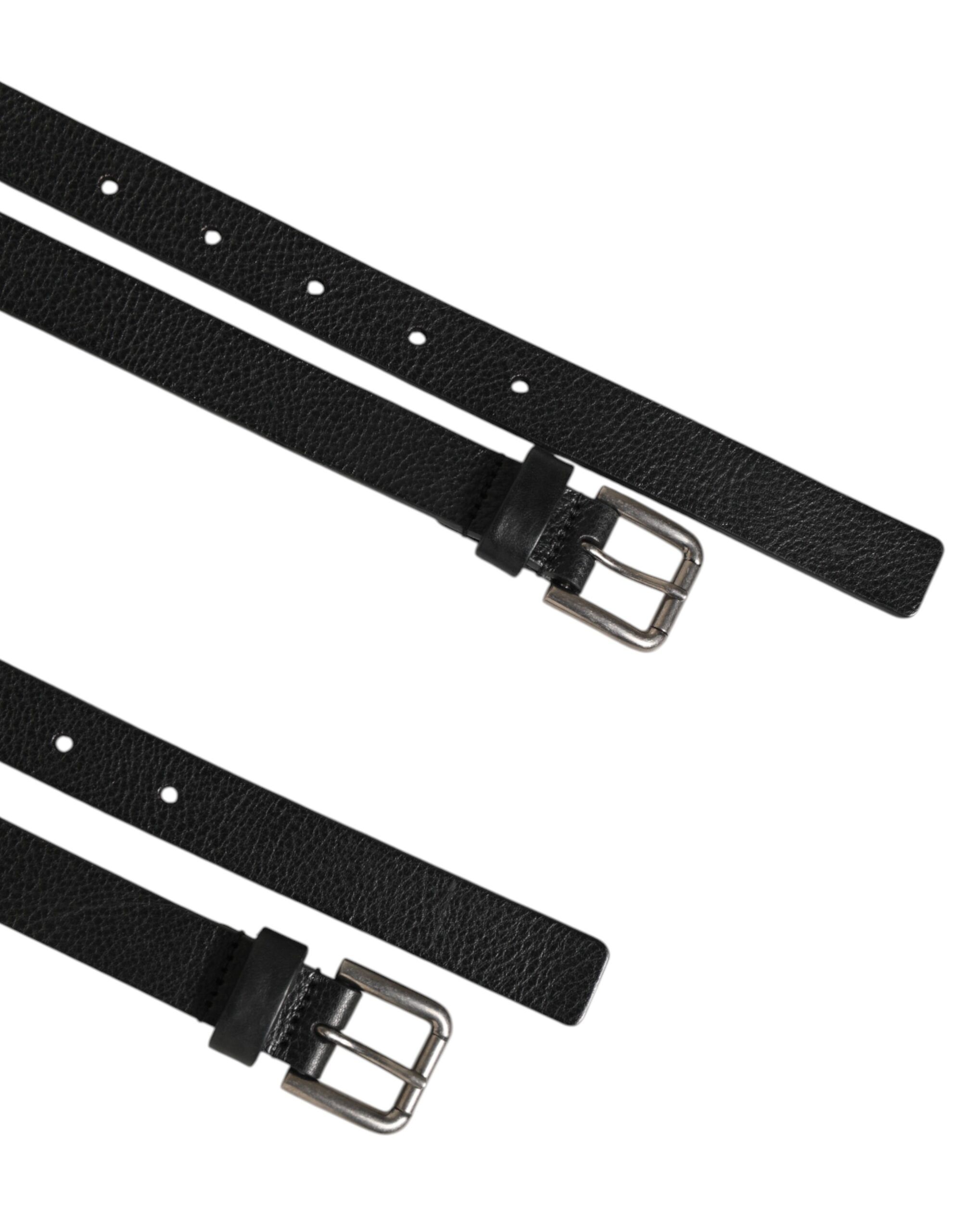 Double Strap Leather Gold Buckle Men's Belt - Dolce & Gabbana - Modalova