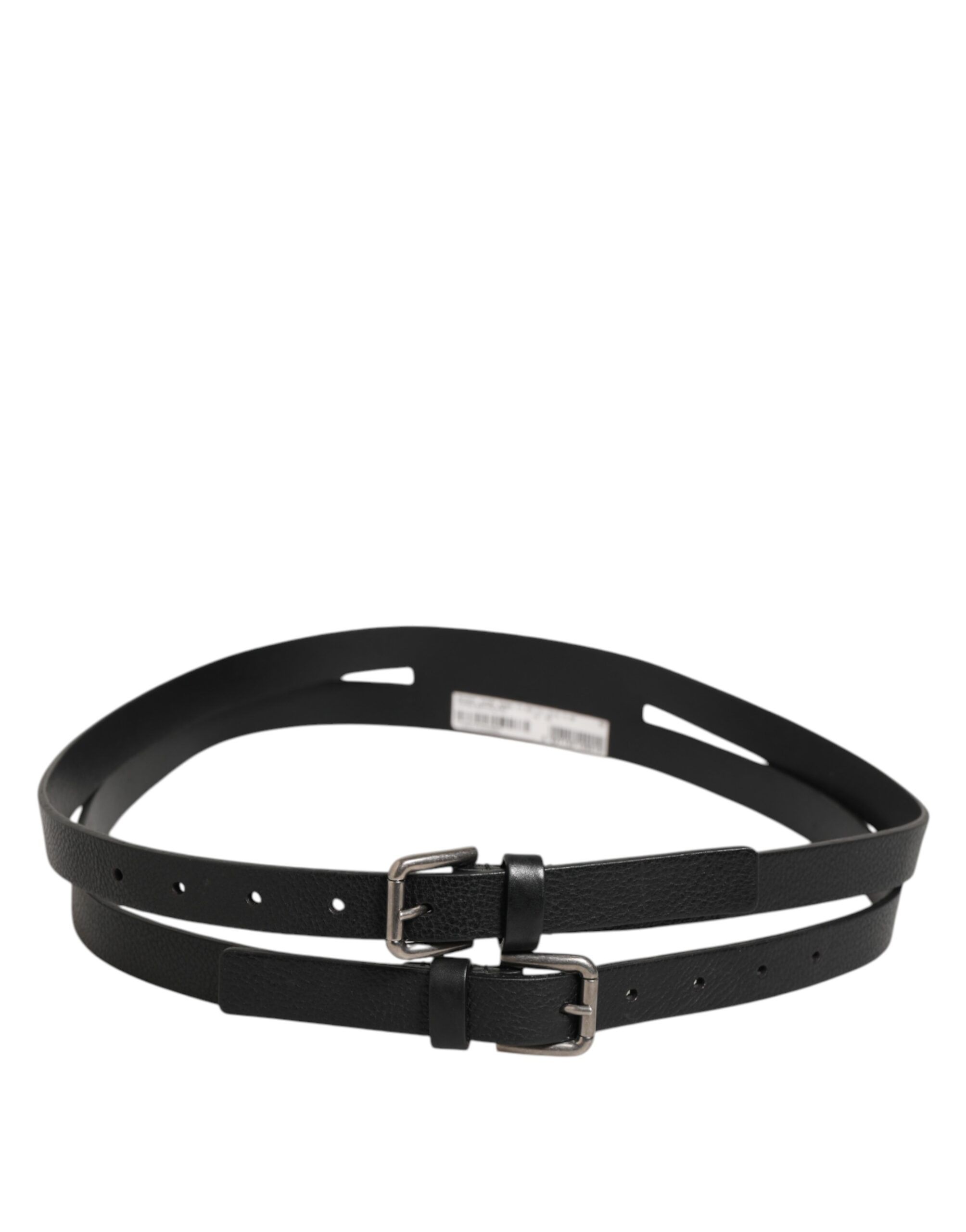 Double Strap Leather Gold Buckle Men's Belt - Dolce & Gabbana - Modalova