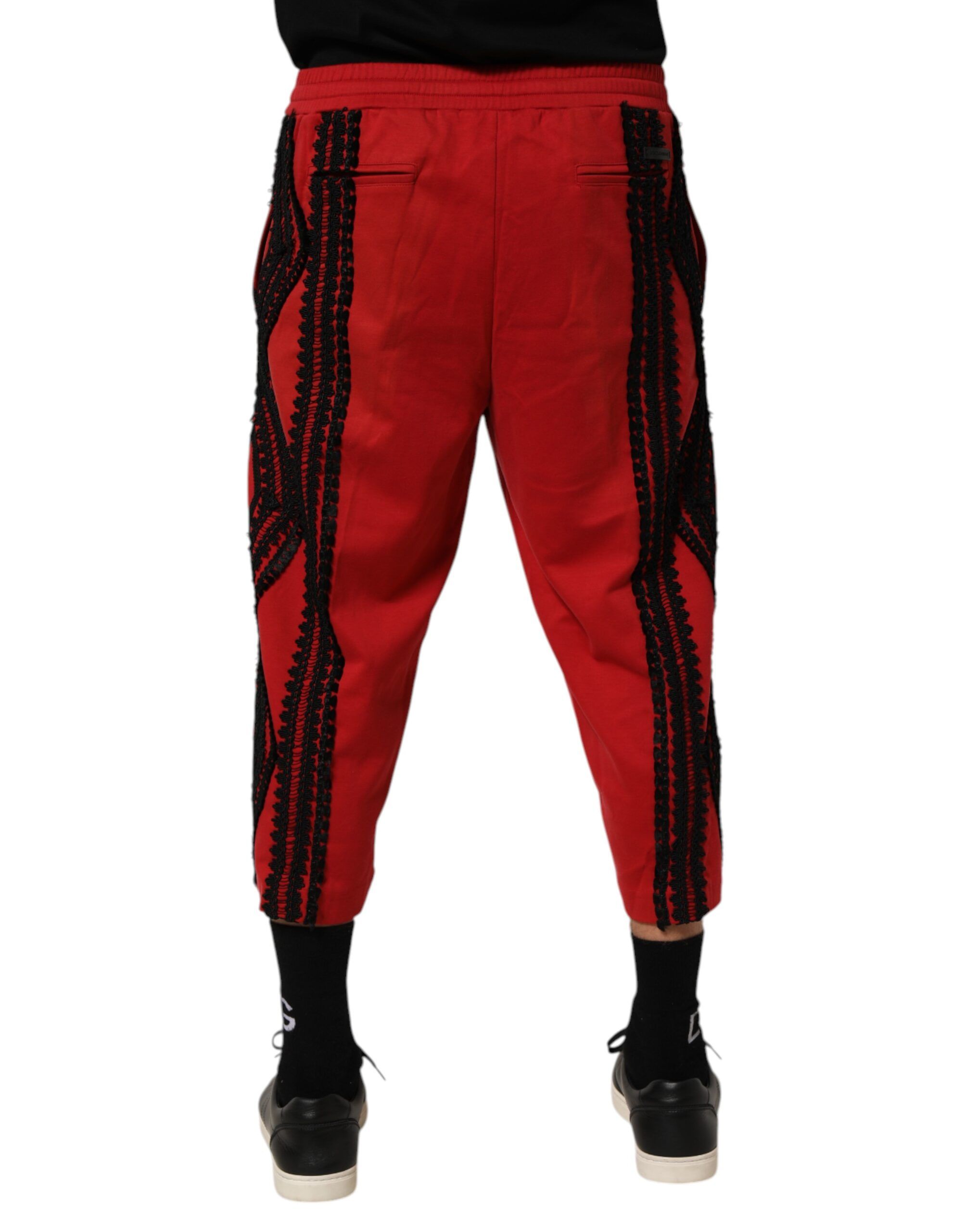 Embroidered Casual Cropped Trouser Men's Pants - Dolce & Gabbana - Modalova