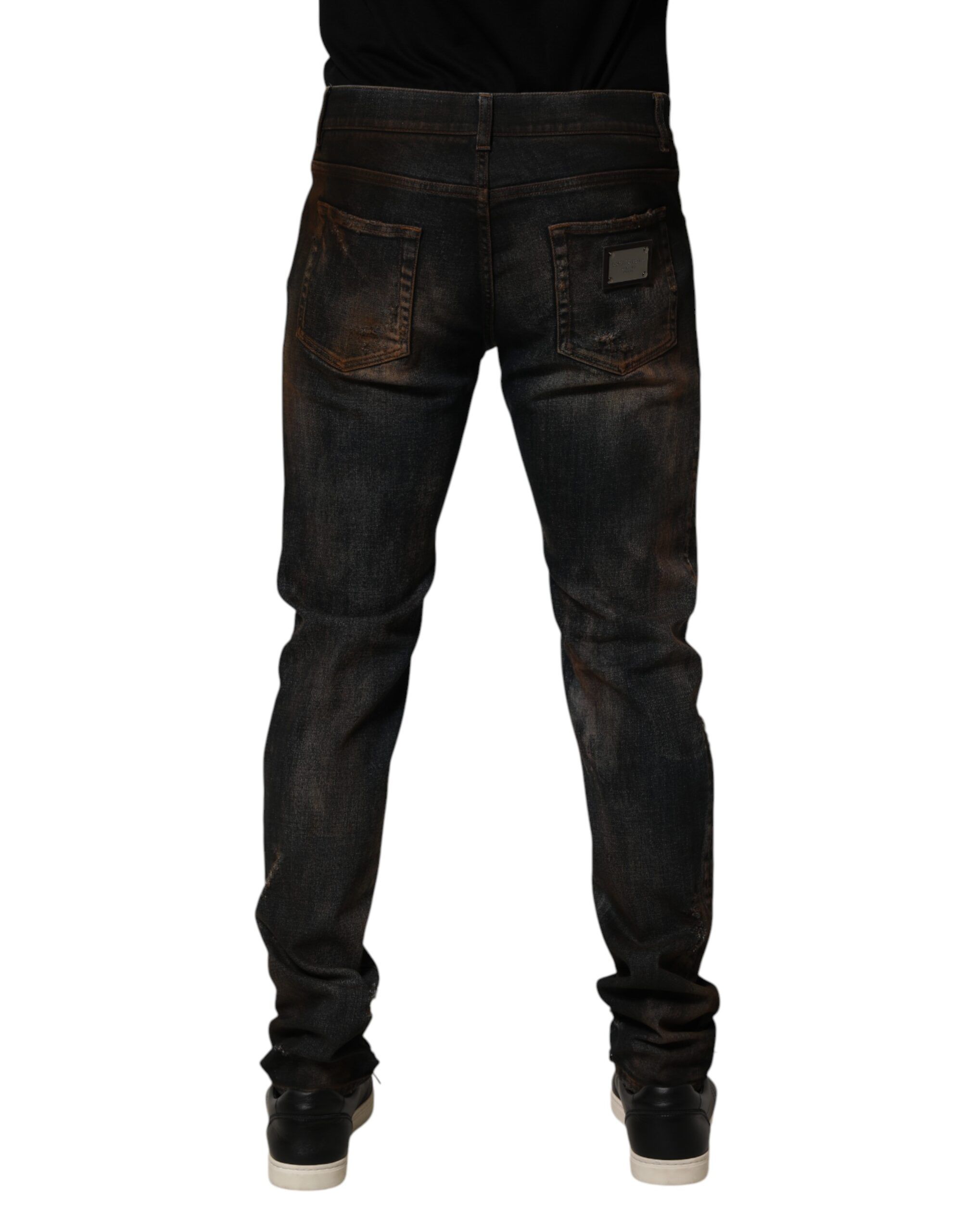 Cotton Skinny Tattered Men Denim Men's Jeans - Dolce & Gabbana - Modalova