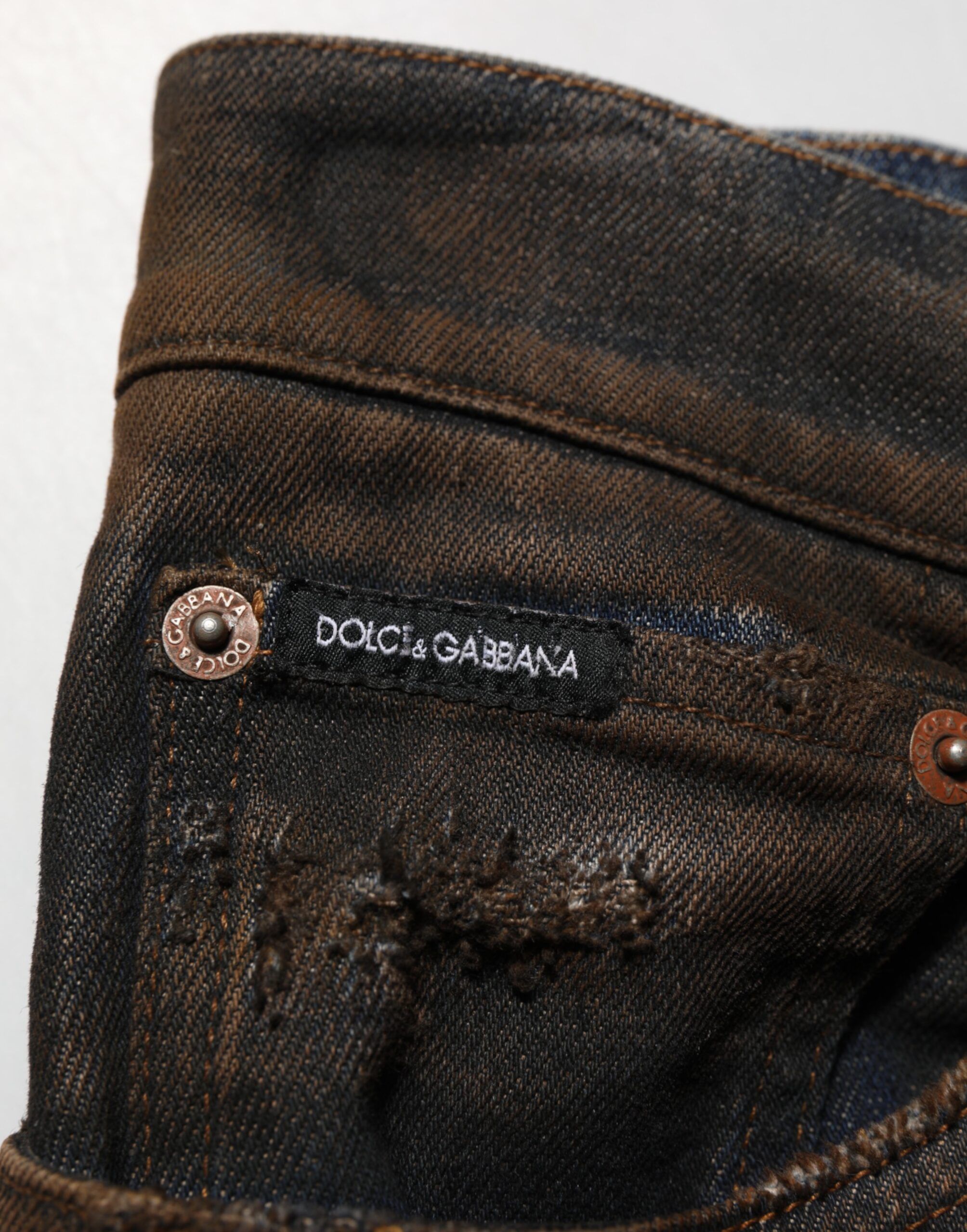 Cotton Skinny Tattered Men Denim Men's Jeans - Dolce & Gabbana - Modalova