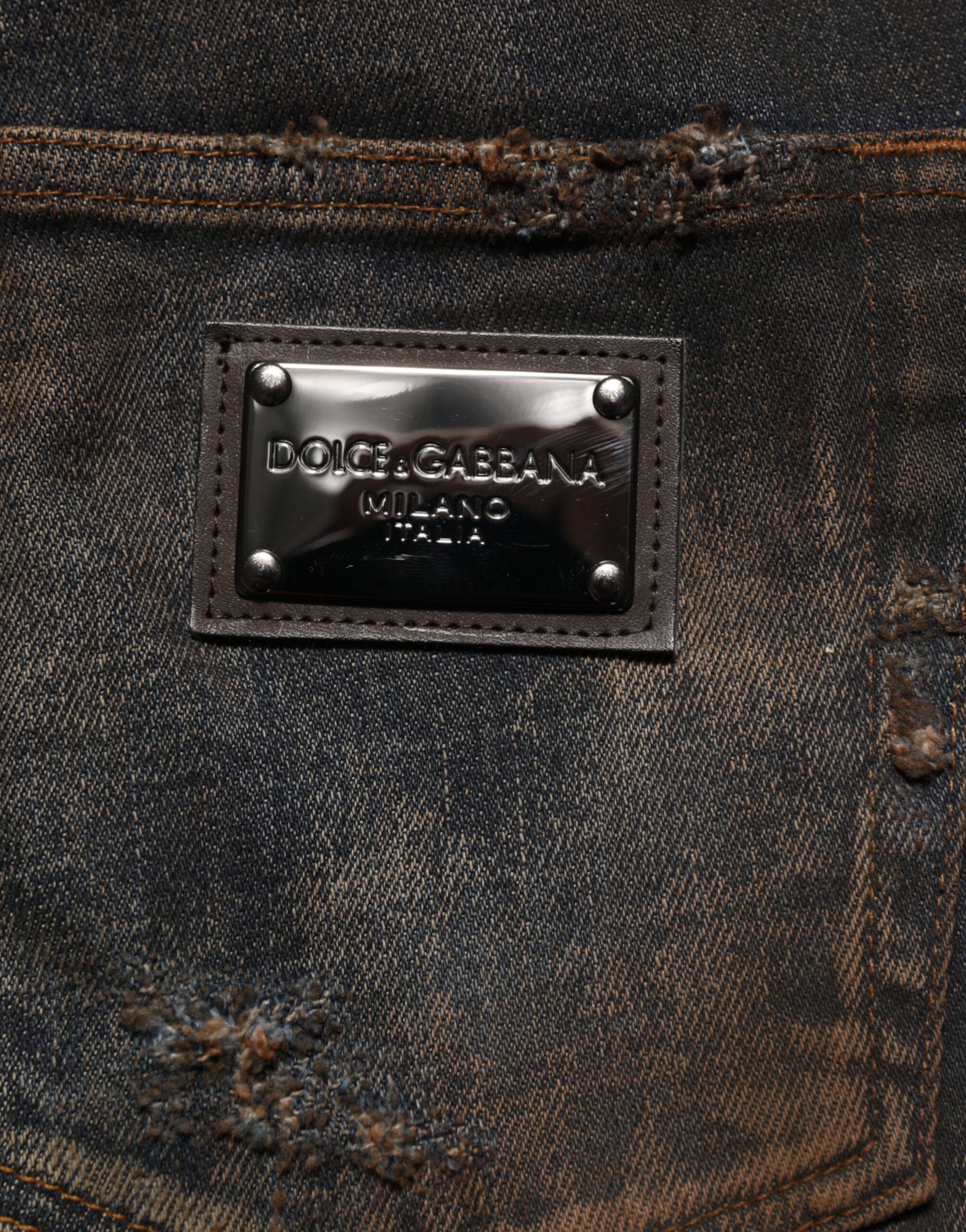 Cotton Skinny Tattered Men Denim Men's Jeans - Dolce & Gabbana - Modalova