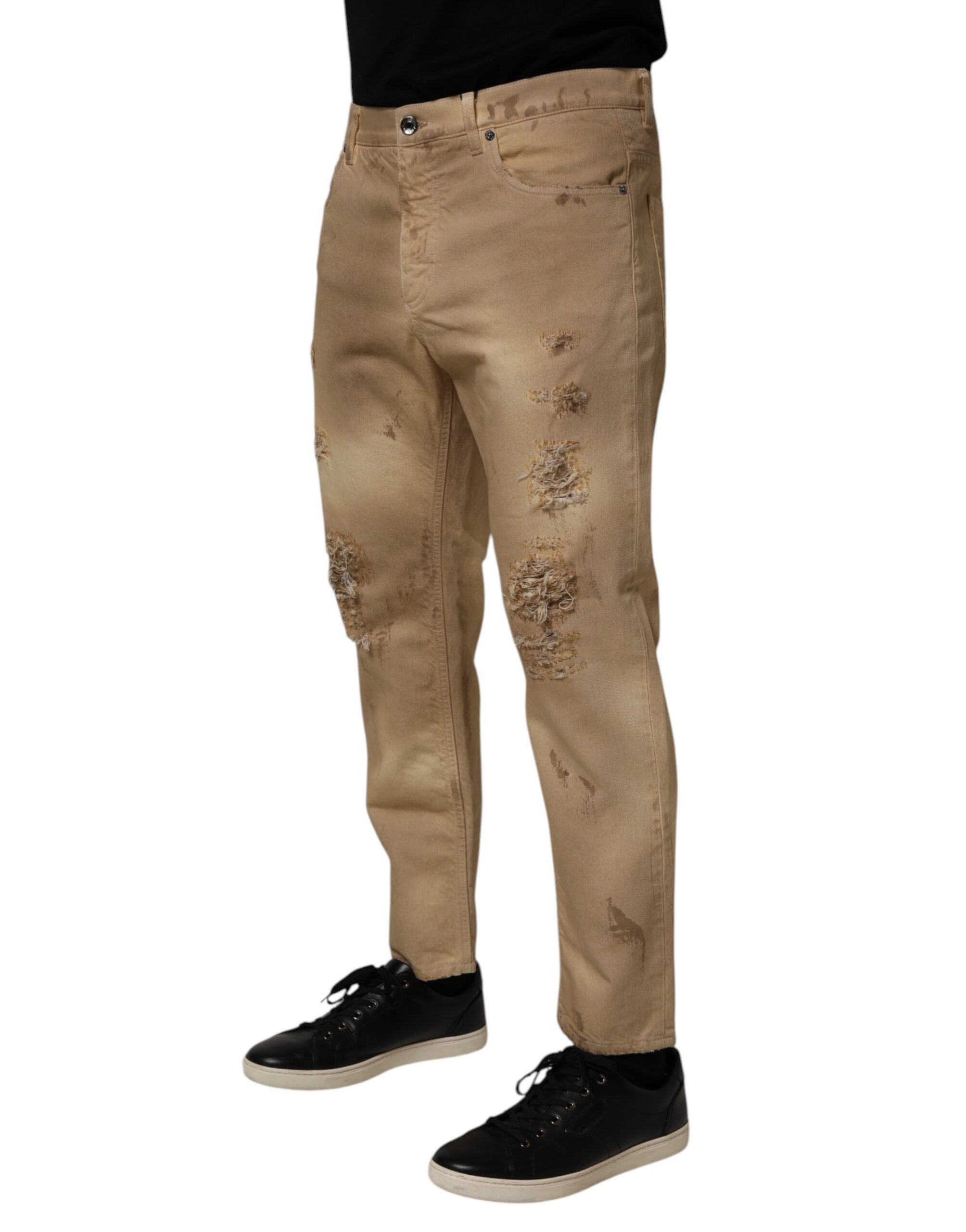 Cotton Loose Tattered Men Denim Men's Jeans - Dolce & Gabbana - Modalova