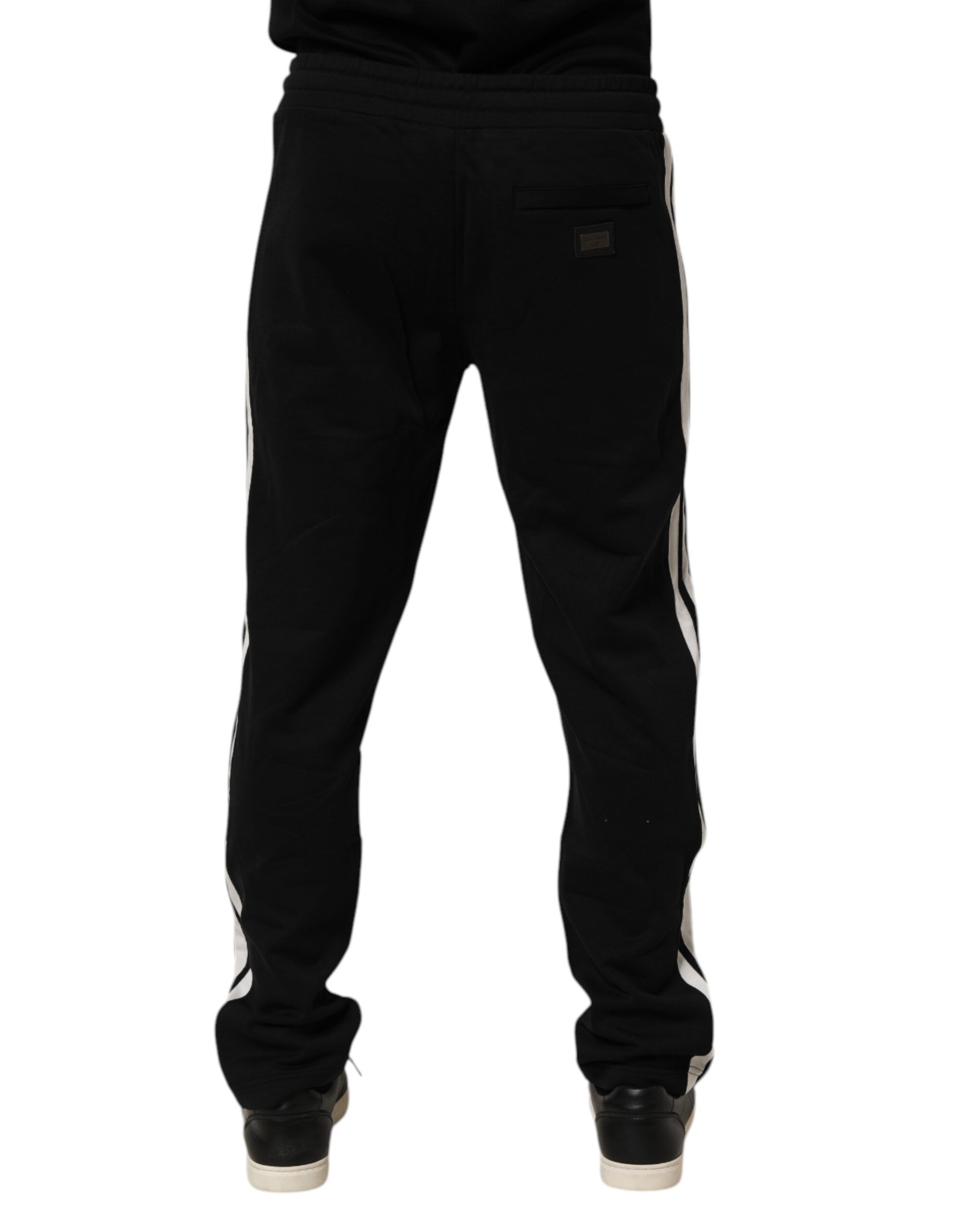 Black Cotton Jogger SweatMen's Trouser Men's Pants - Dolce & Gabbana - Modalova