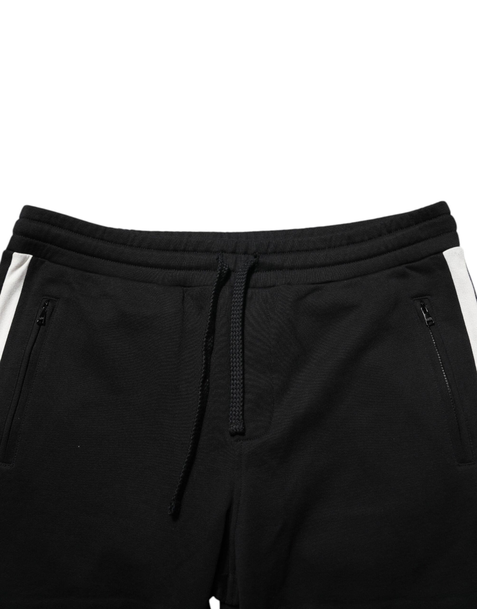 Black Cotton Jogger SweatMen's Trouser Men's Pants - Dolce & Gabbana - Modalova