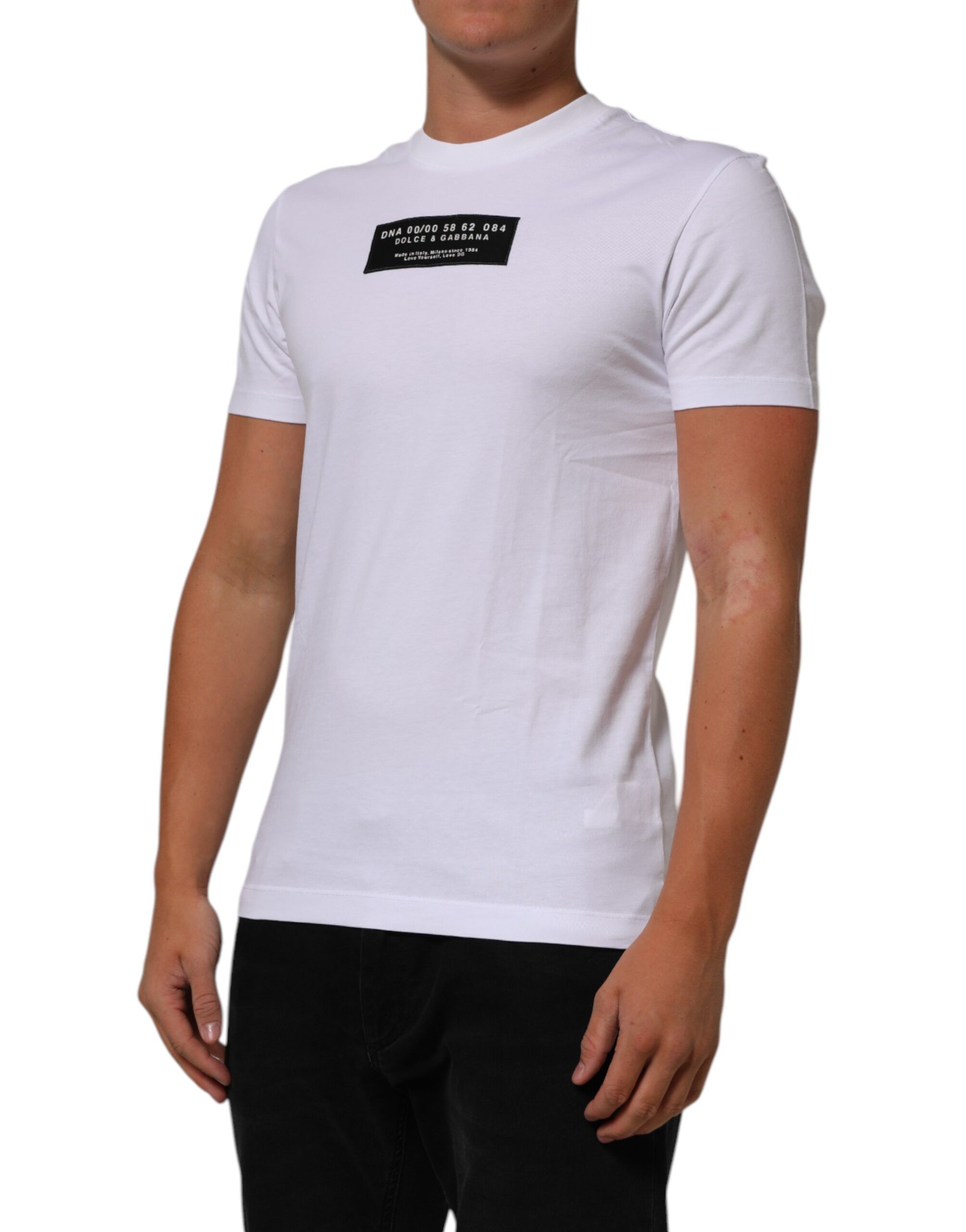 Cotton Logo Print Crew Neck Men Men's T-shirt - Dolce & Gabbana - Modalova