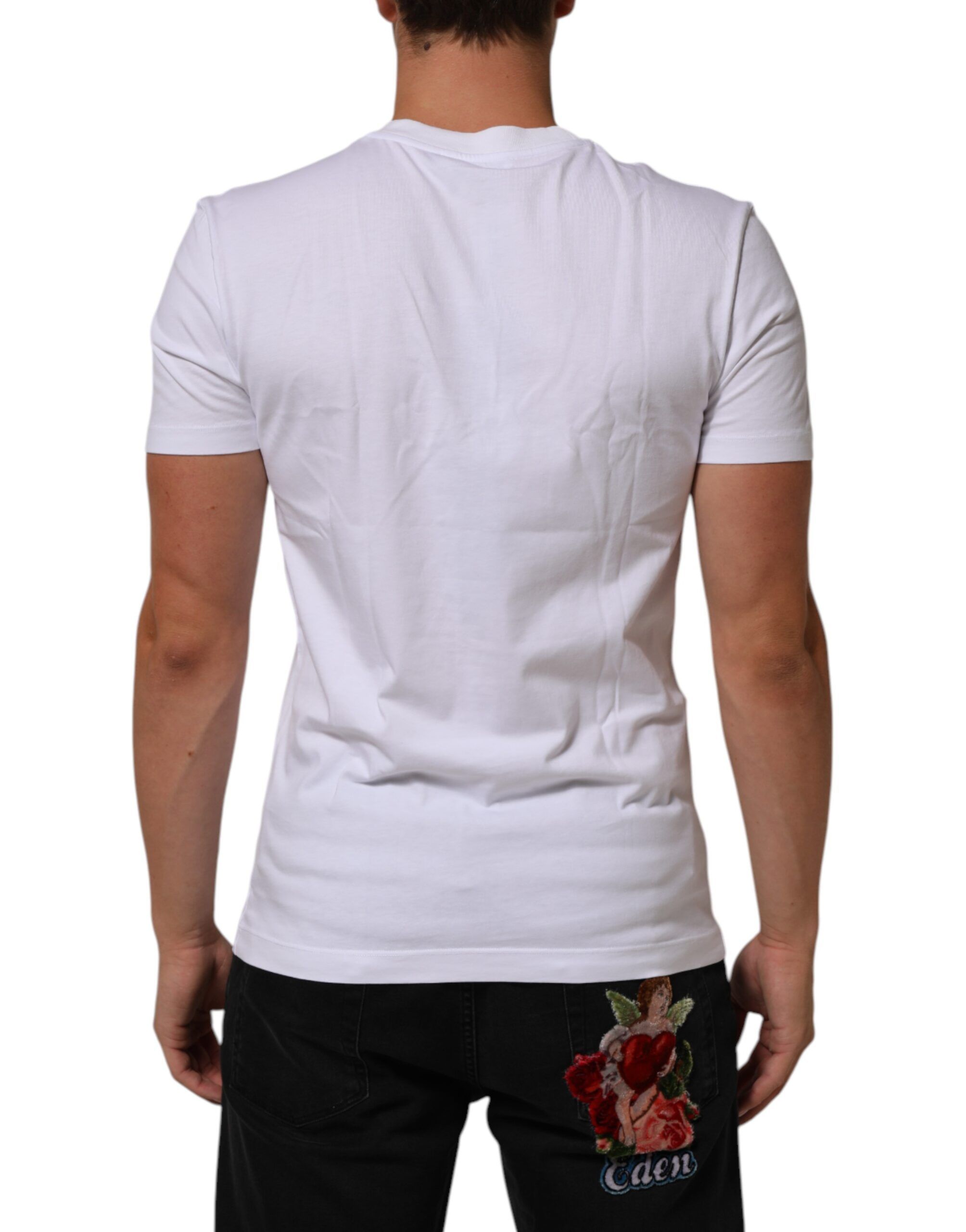 Cotton Logo Print Crew Neck Men Men's T-shirt - Dolce & Gabbana - Modalova