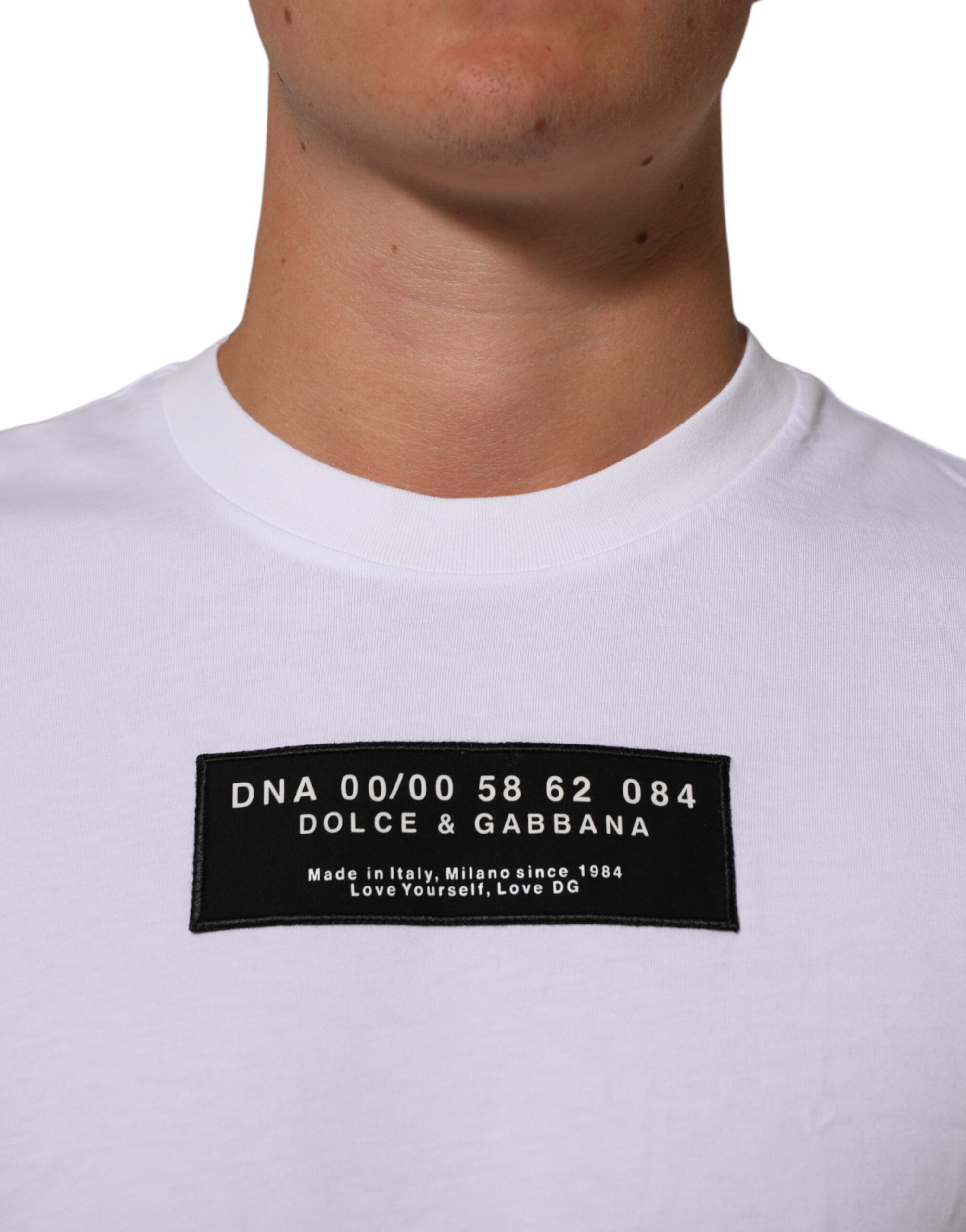 Cotton Logo Print Crew Neck Men Men's T-shirt - Dolce & Gabbana - Modalova