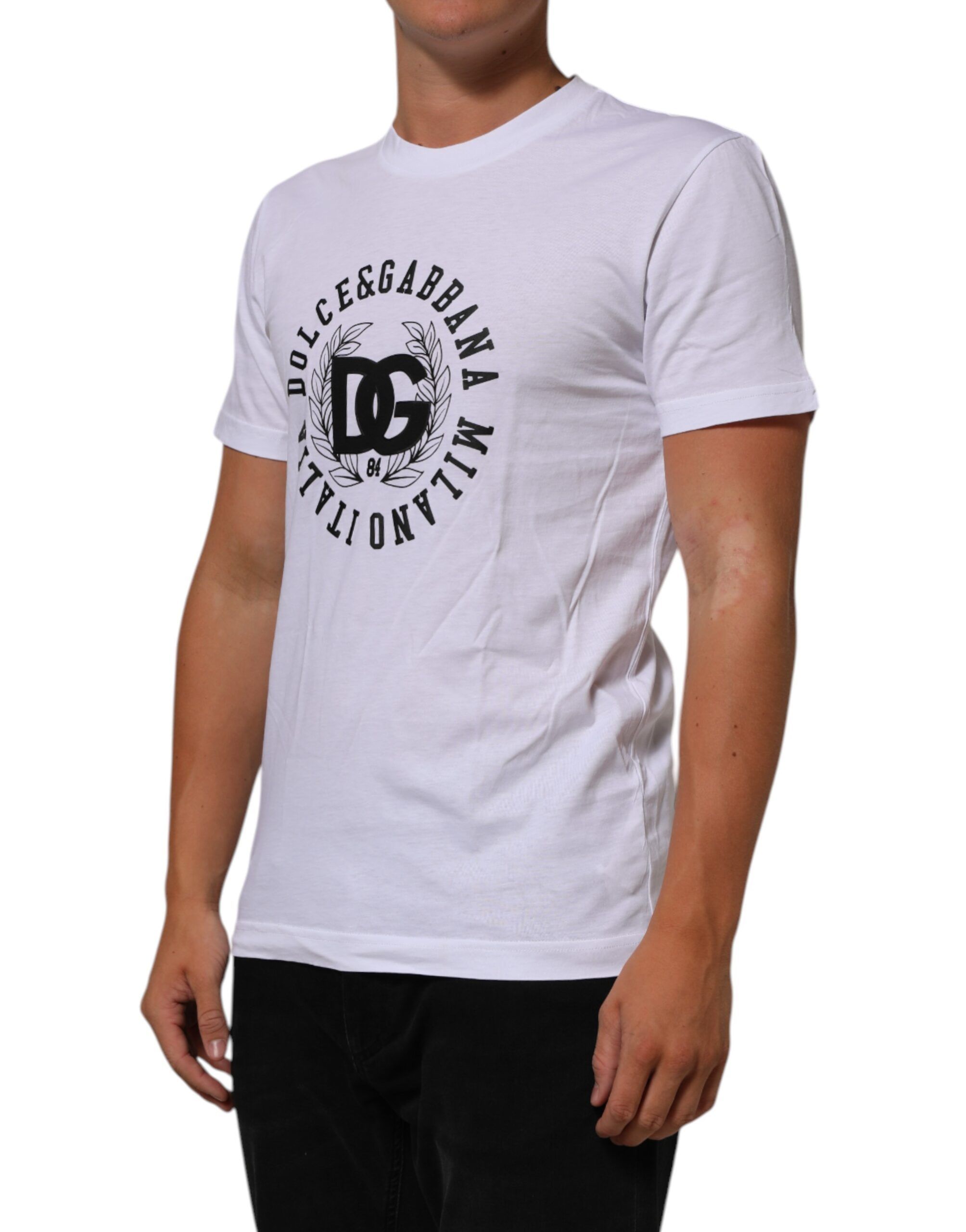 Cotton Logo Print Crew Neck Men's T-shirt - Dolce & Gabbana - Modalova