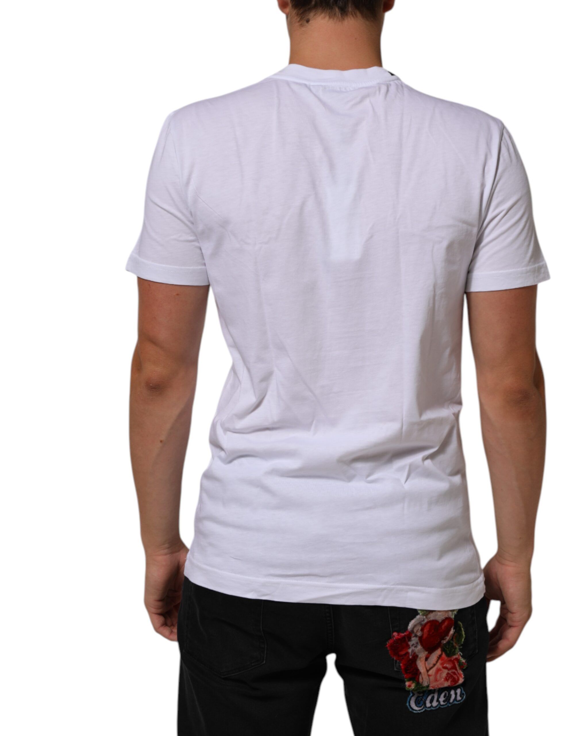 Cotton Logo Print Crew Neck Men's T-shirt - Dolce & Gabbana - Modalova
