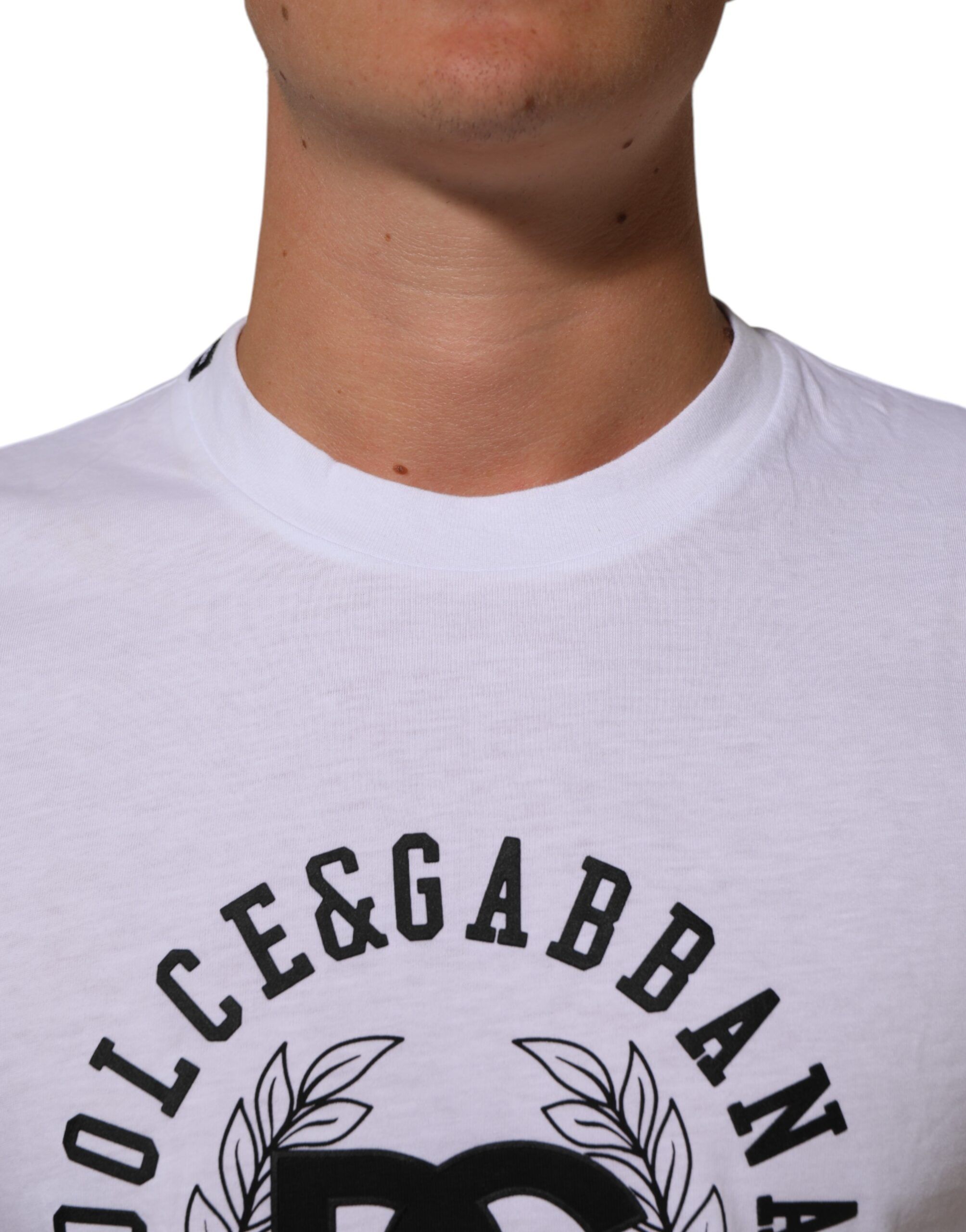 Cotton Logo Print Crew Neck Men's T-shirt - Dolce & Gabbana - Modalova