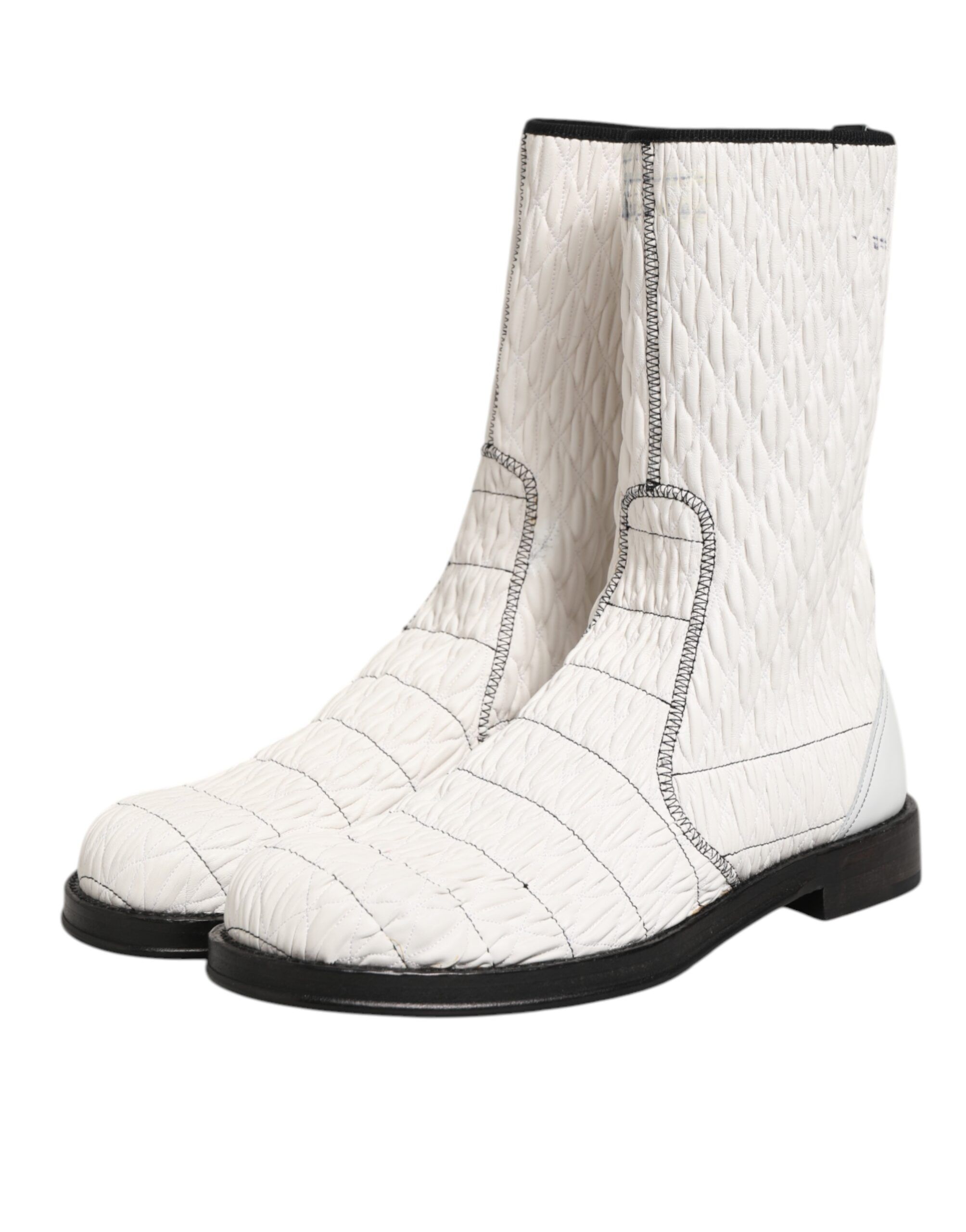 Lambskin Leather Mid Calf Boots Men's Shoes (Pre-Owned) - Dolce & Gabbana - Modalova