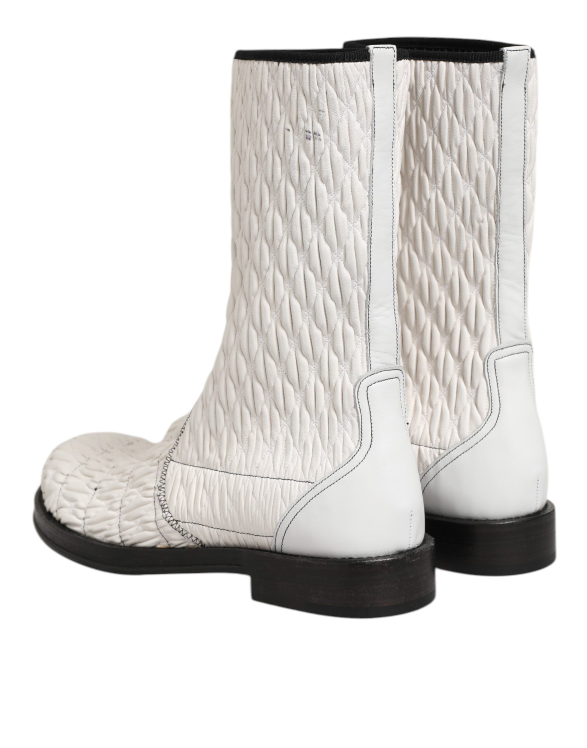Lambskin Leather Mid Calf Boots Men's Shoes (Pre-Owned) - Dolce & Gabbana - Modalova
