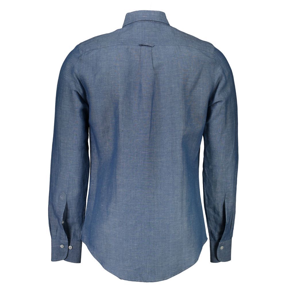 Gant Blue Linen Men's Men's Shirt - Gant - Modalova