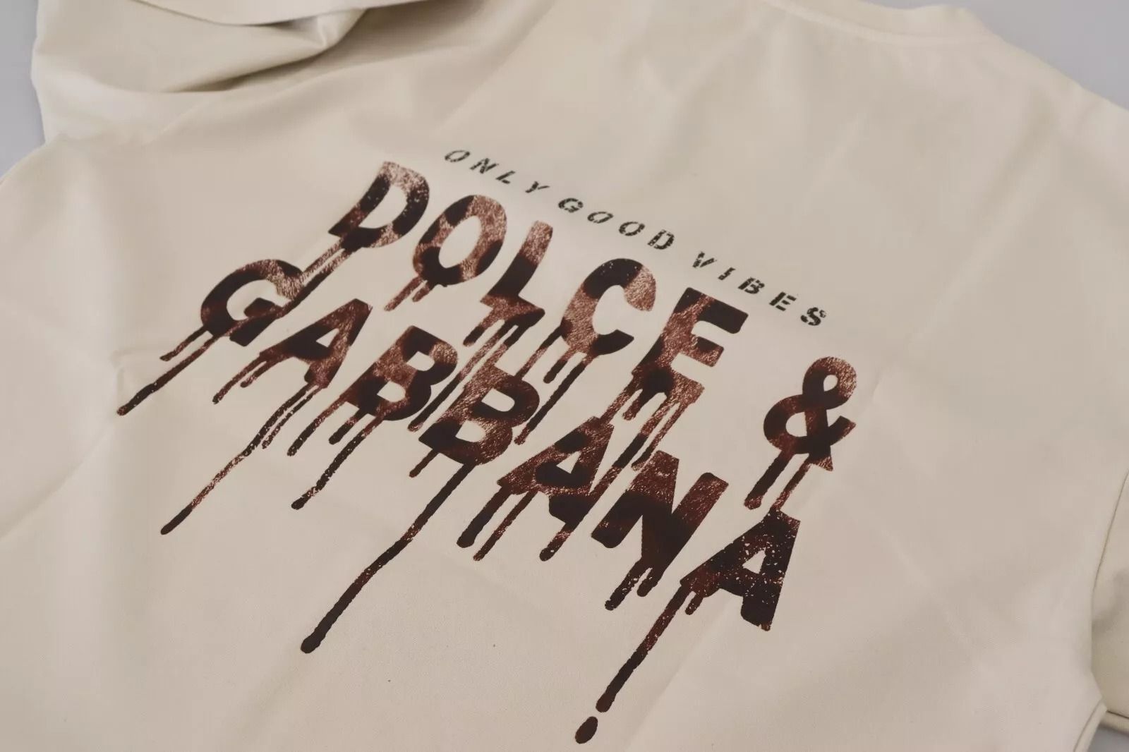 Ivory Cotton Ivory Printed Men's Crewneck - Dolce & Gabbana - Modalova